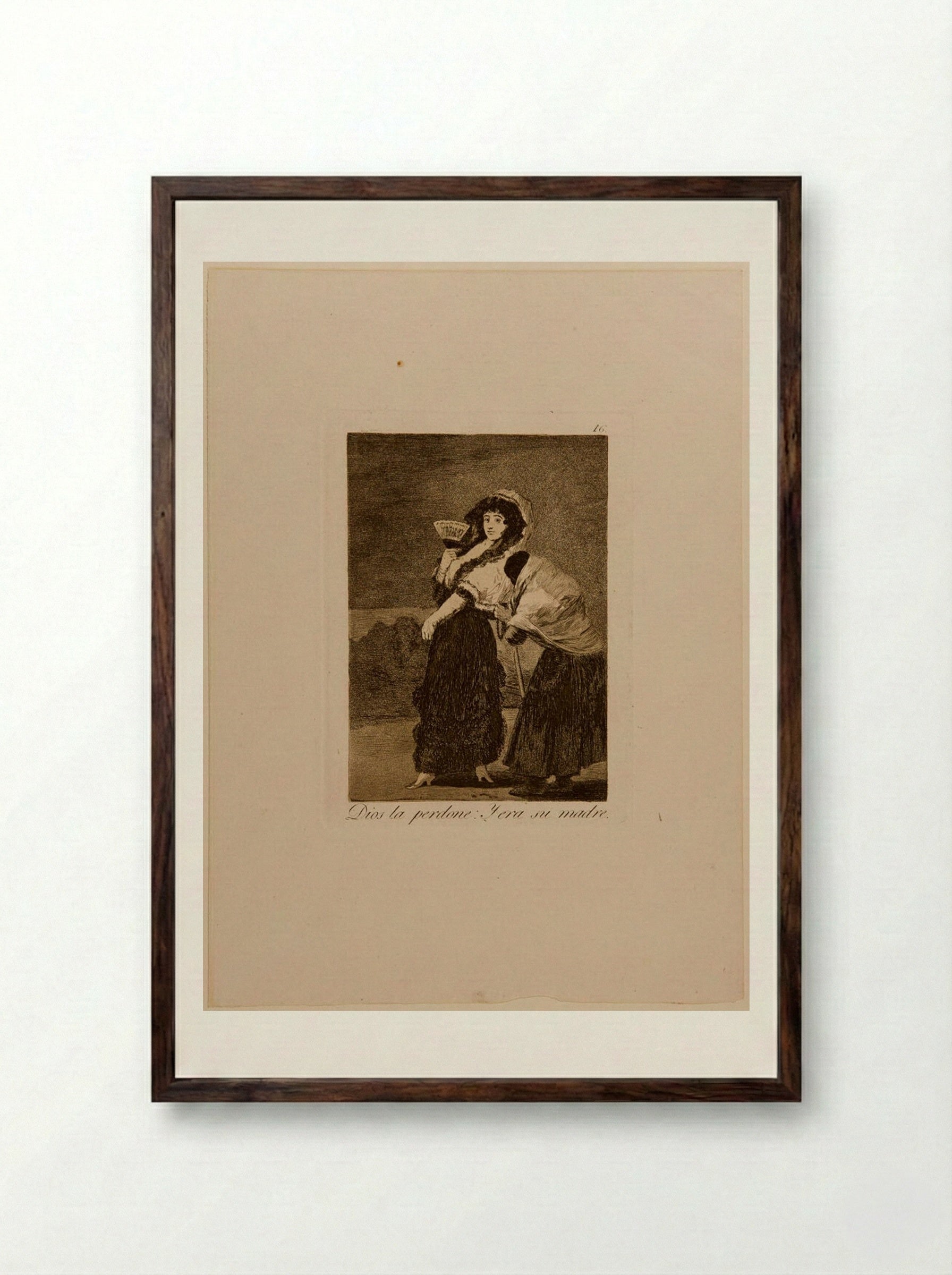 God Forgive Her! It's Her Own Mother! - Francisco José de Goya y Lucientes - Framed Print Dark Wood