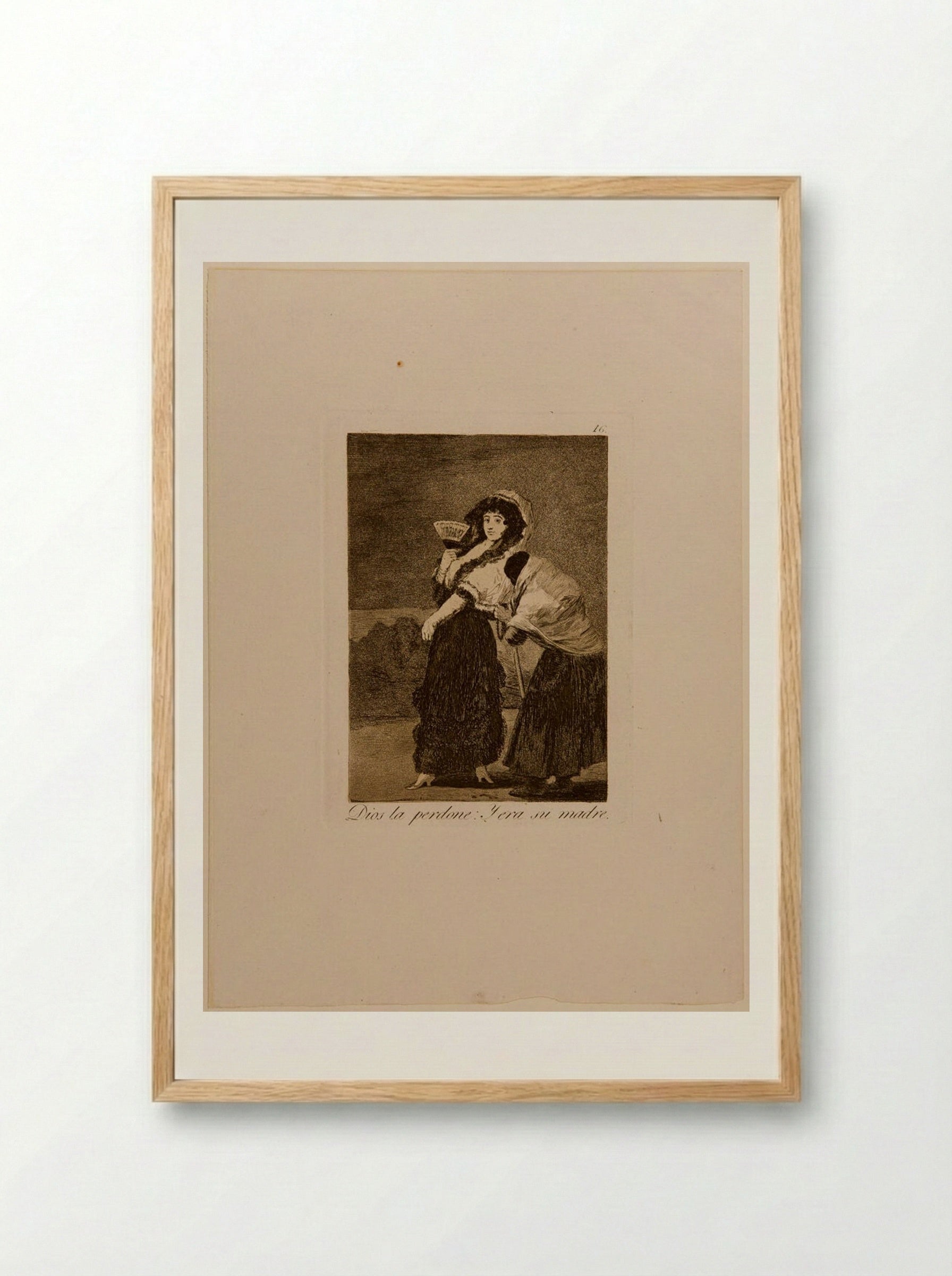 God Forgive Her! It's Her Own Mother! - Francisco José de Goya y Lucientes - Framed Print Wood