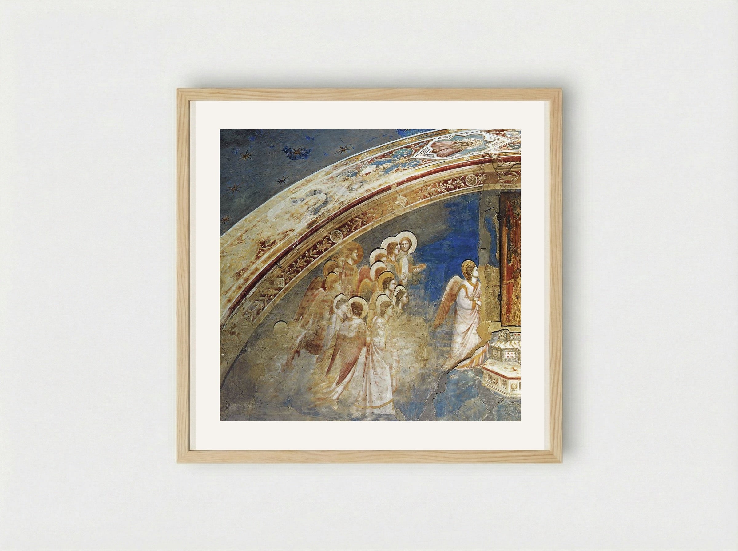 God Sends Gabriel to the Virgin - Giotto di Bondone - Framed Print Wood