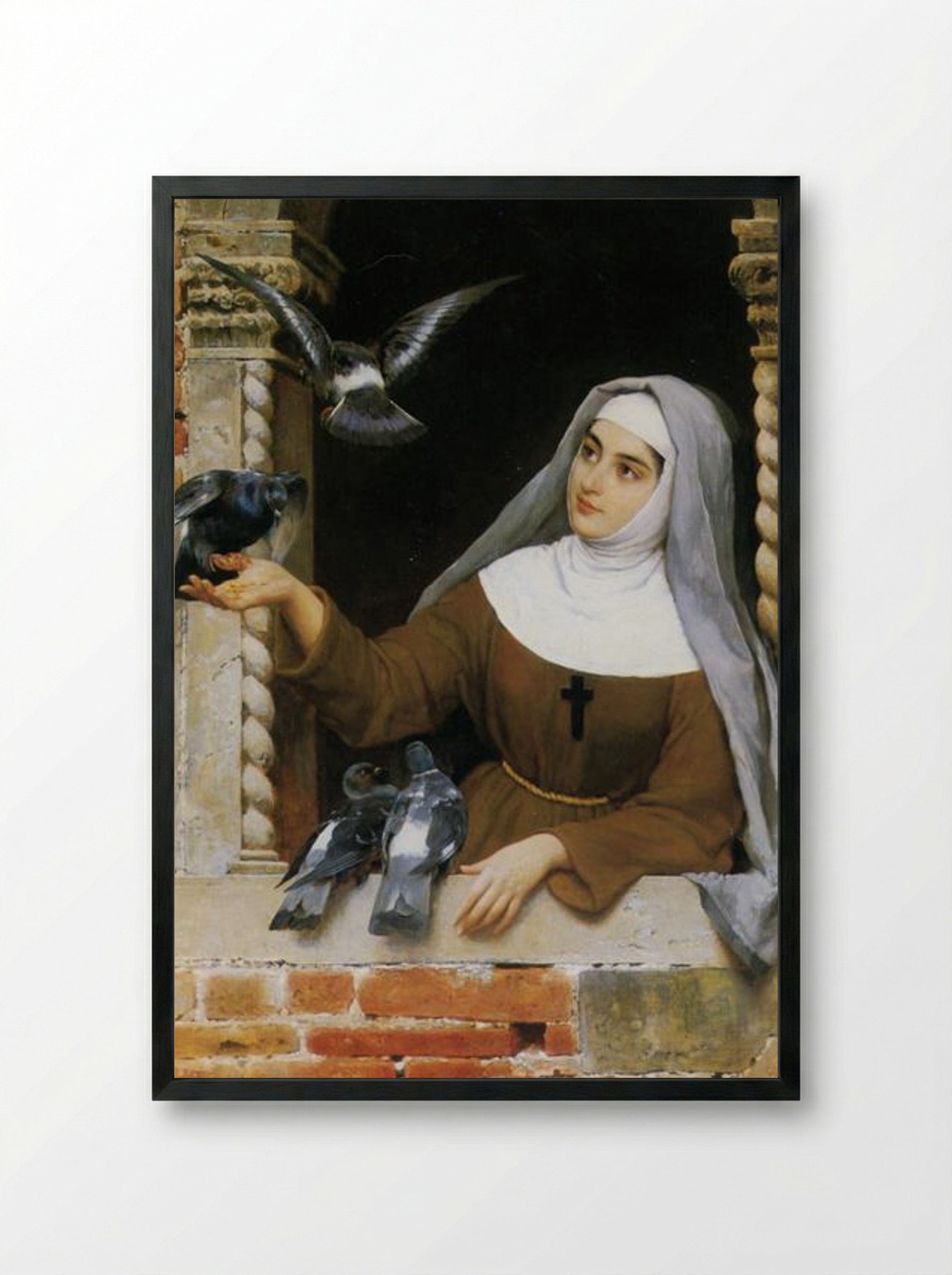 God's Creatures - Eugene de Blaas - Framed Print Black