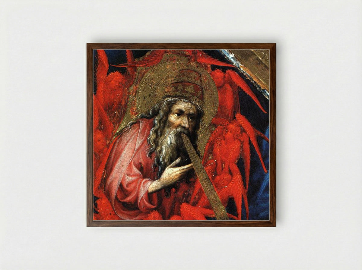 God the Father (from the Champmol Altarpiece) - Melchior Broederlam - Framed Print Dark Wood