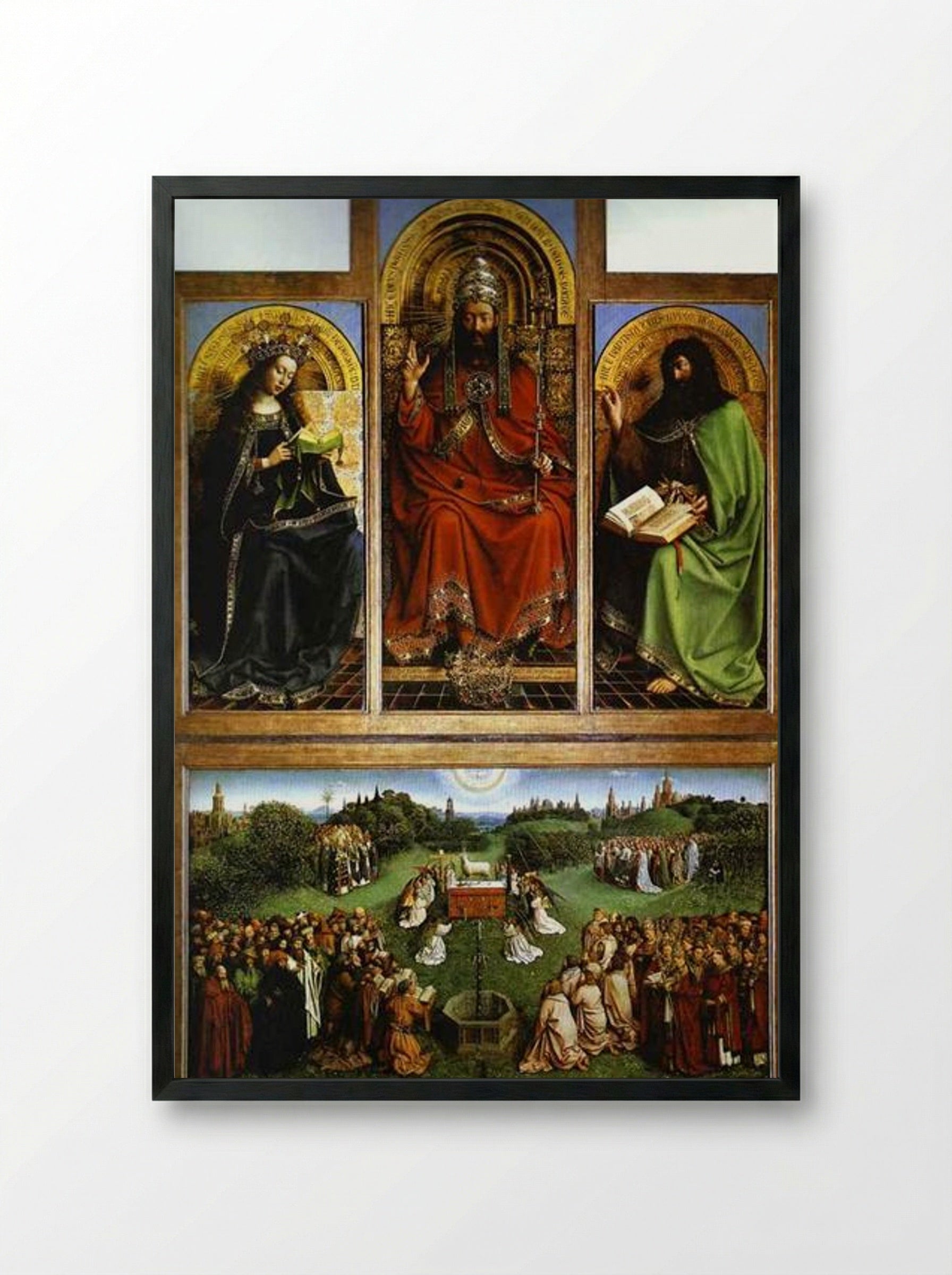 God the Father - Jan van Eyck - Framed Print Black