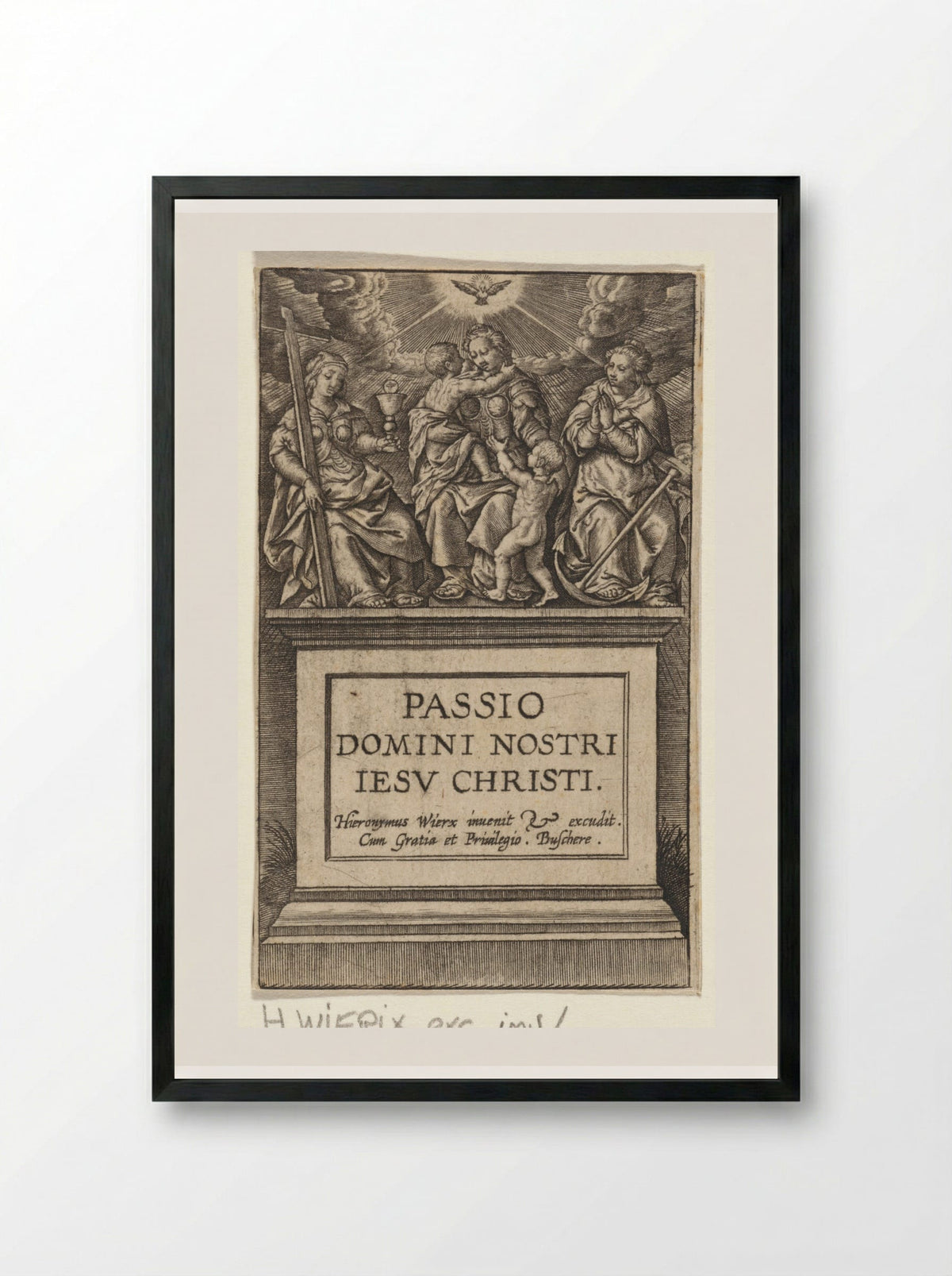 Goddelijke deugden - Hieronymus Wierix - Framed Print Black