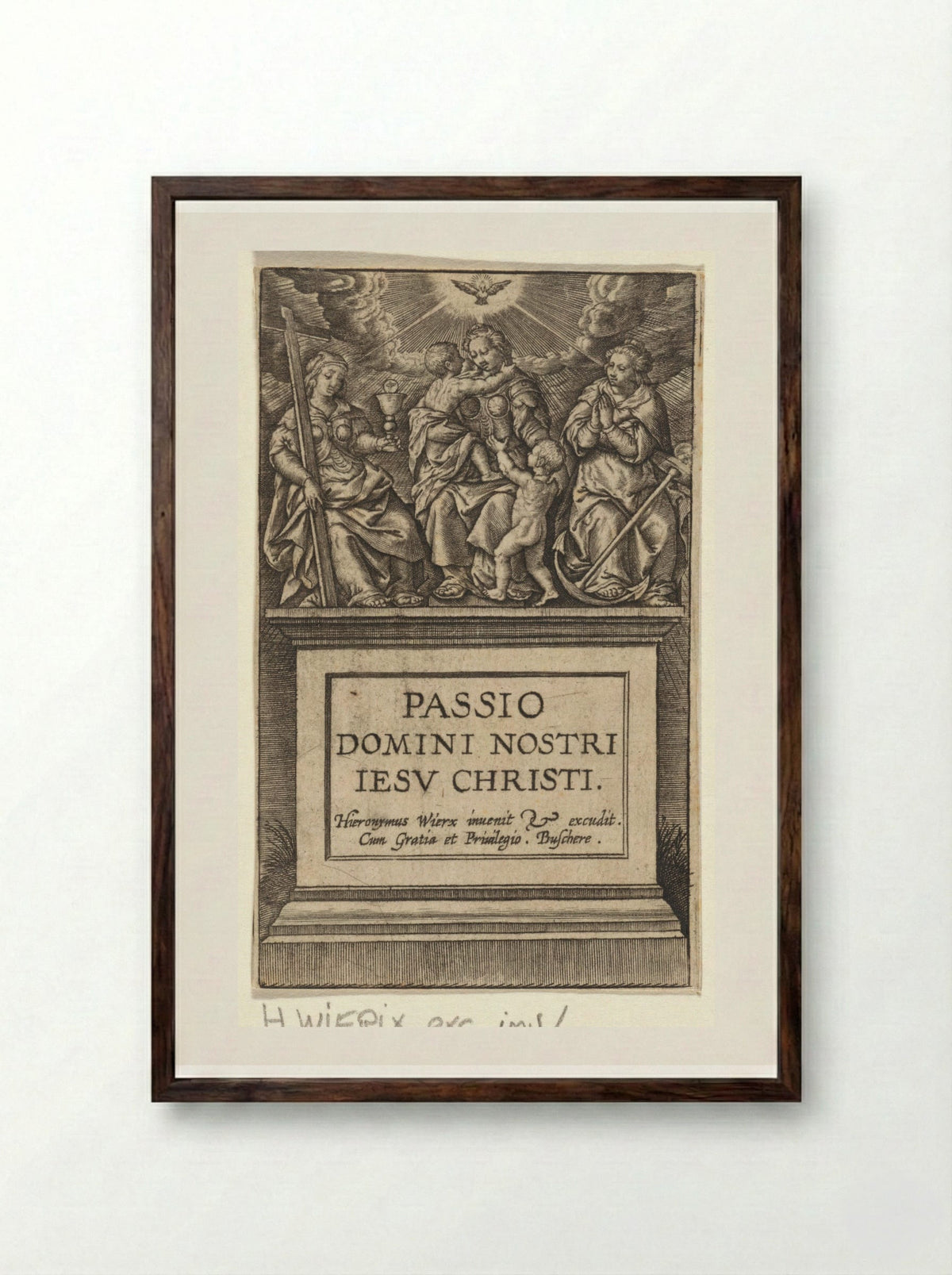 Goddelijke deugden - Hieronymus Wierix - Framed Print Dark Wood