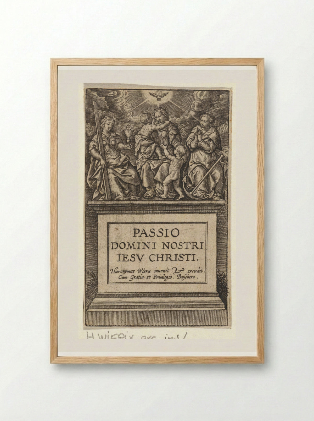 Goddelijke deugden - Hieronymus Wierix - Framed Print Wood