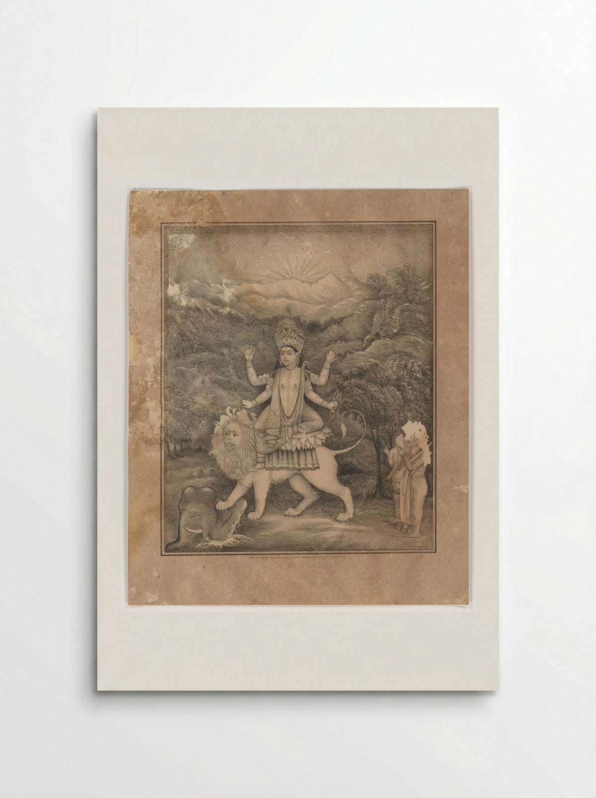 Goddess Jagadhatri - Krishnahari Das - Poster