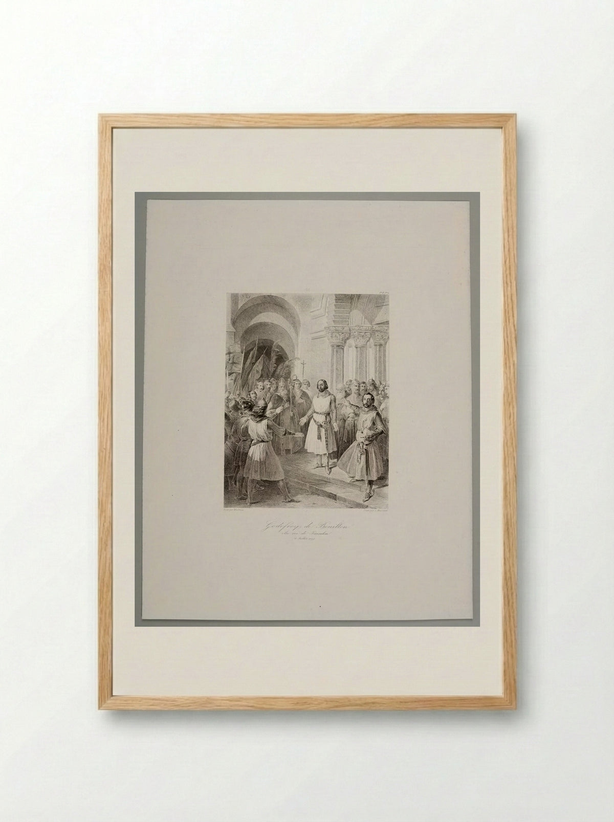 Godefroy de Bouillon chosen King of Jerusalem - Léopold Massard - Framed Print Wood