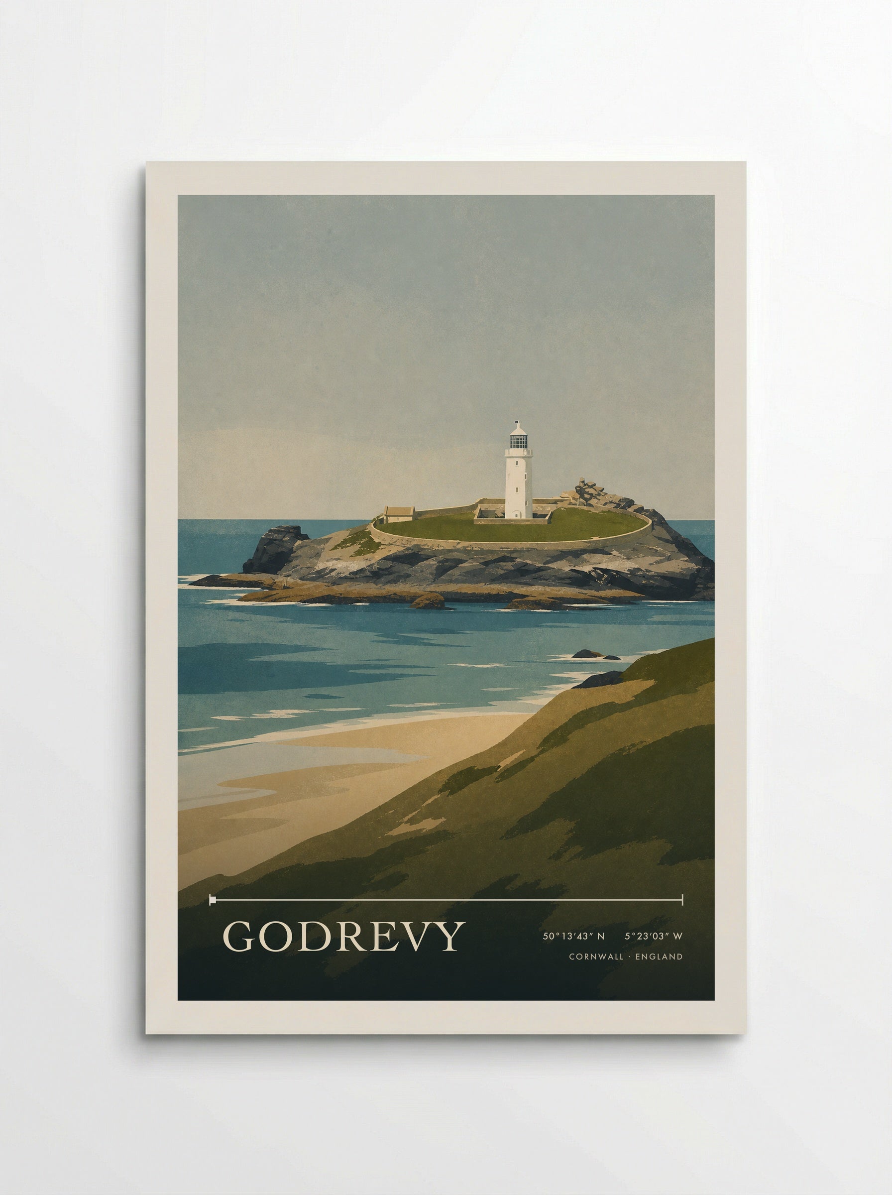 Godrevy Cornwall England Travel Poster - Poster