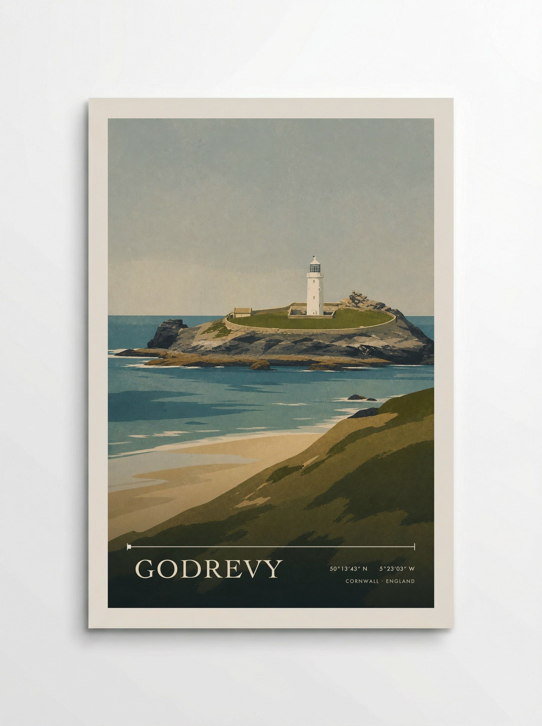 Godrevy Cornwall England Travel Poster - Poster