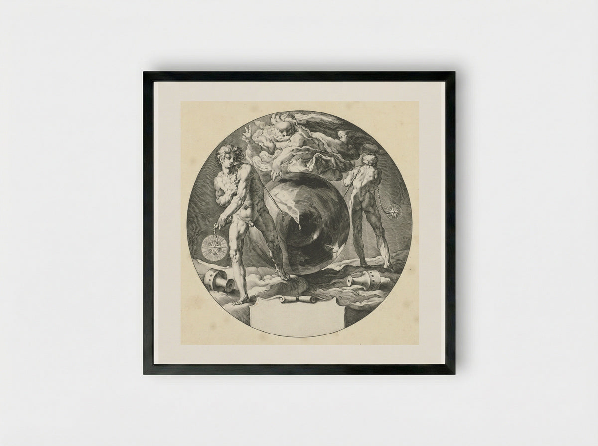 Gods Geest zweeft over het water - Jan Harmensz. Muller - Framed Print Black