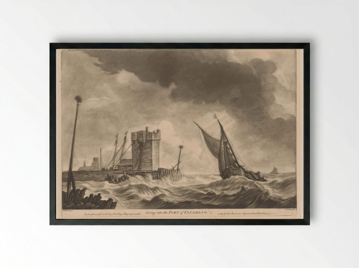 Going into the Port of Flushing - Richard Purcell - Framed Print Black
