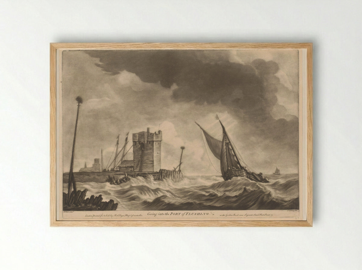 Going into the Port of Flushing - Richard Purcell - Framed Print Wood