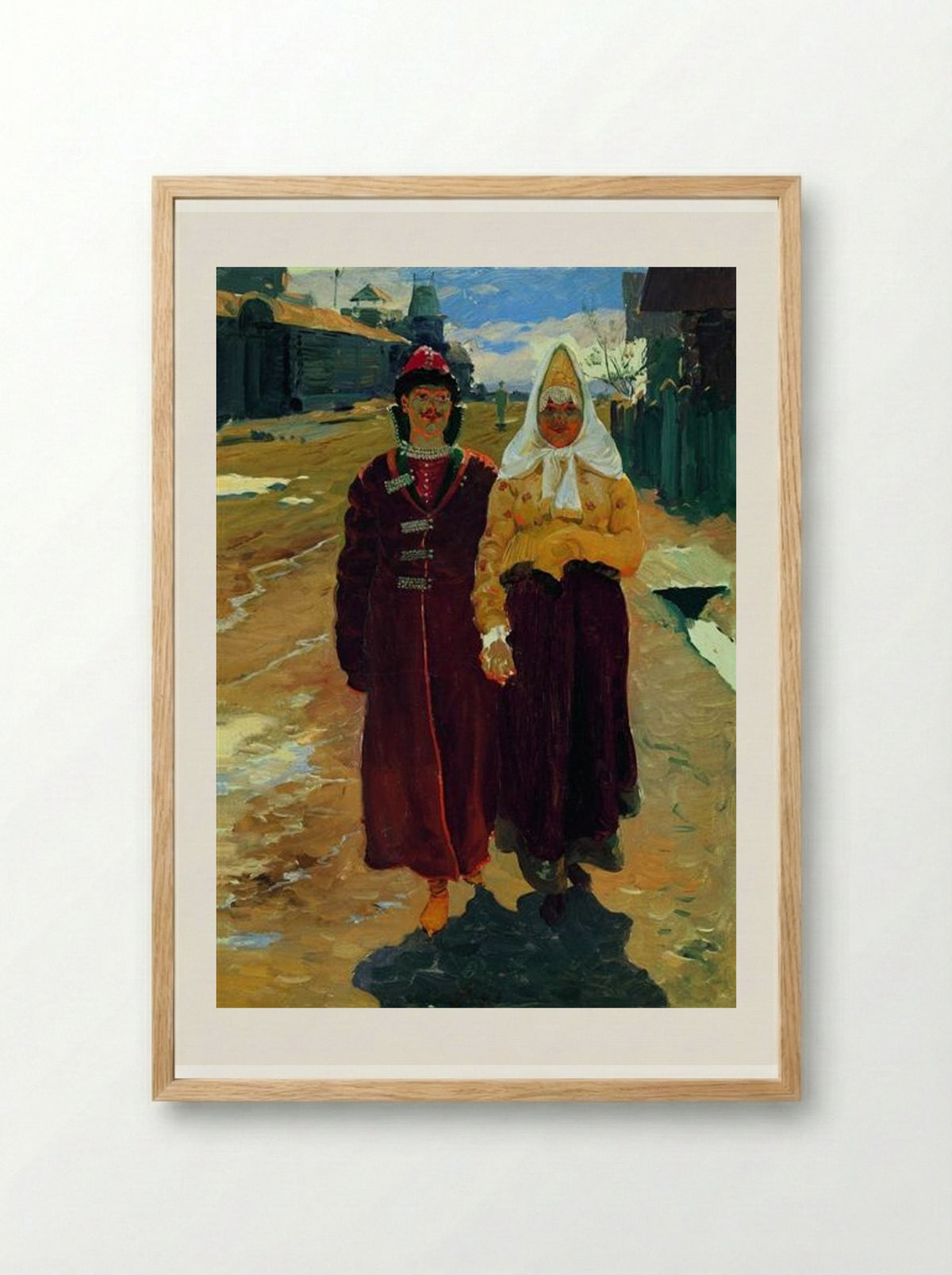 Going on a Visit - Andrei Ryabushkin - Framed Print Wood