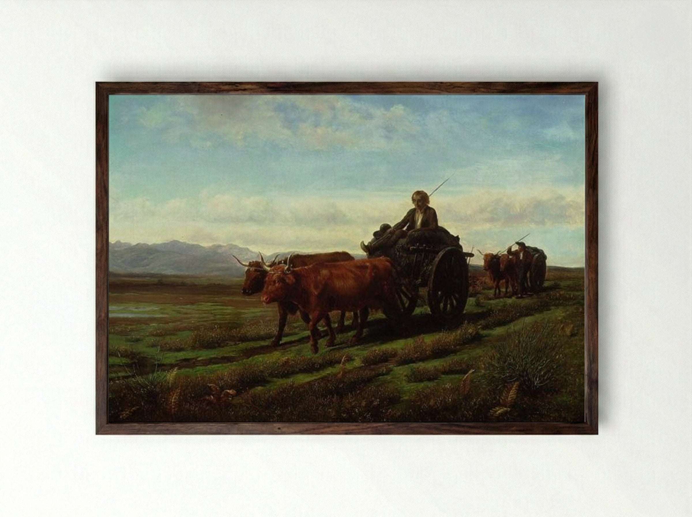 Going to Market - Rosa Bonheur - Framed Print Dark Wood