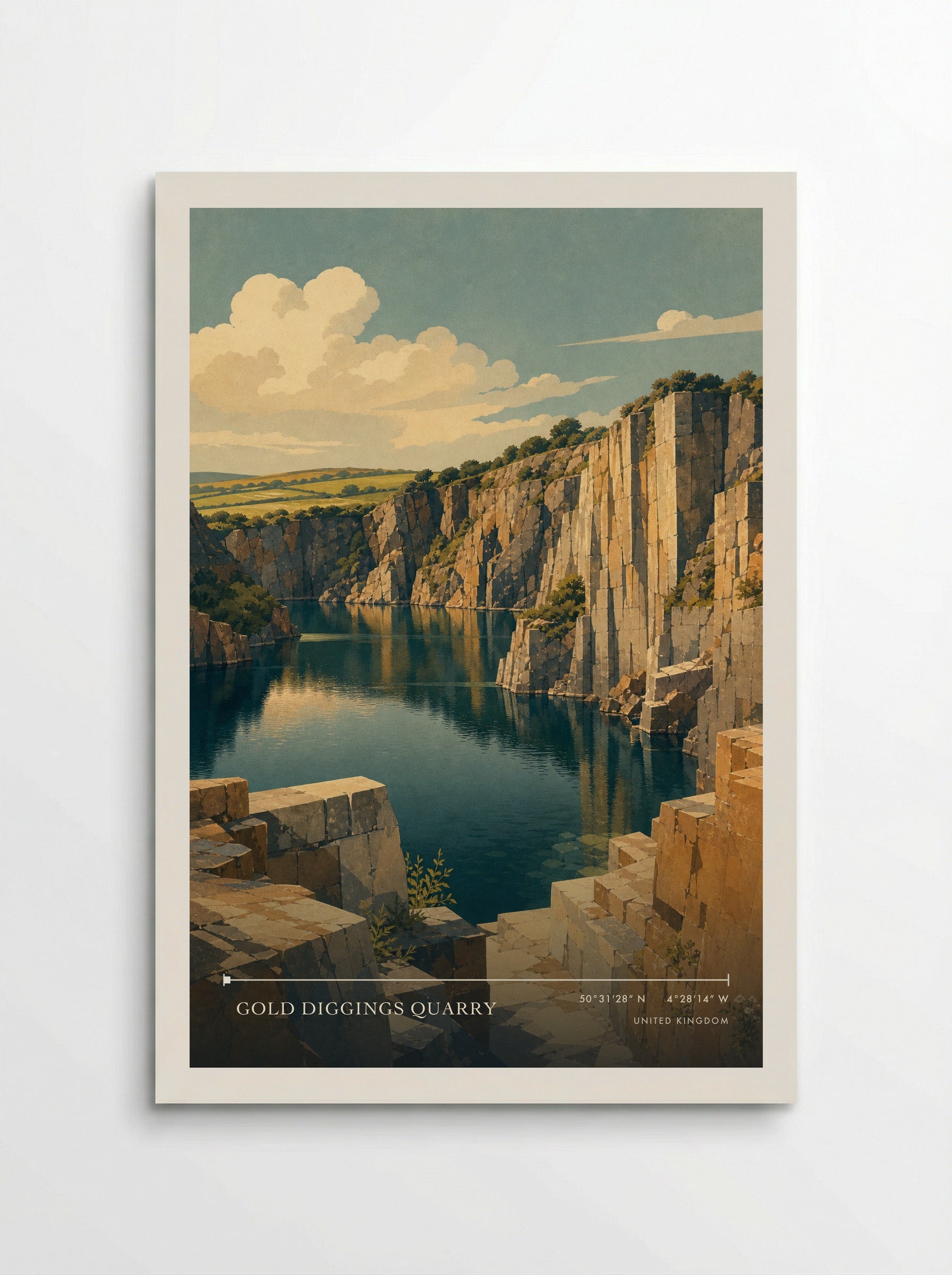 Gold Diggings Quarry United Kingdom Travel Poster - Poster