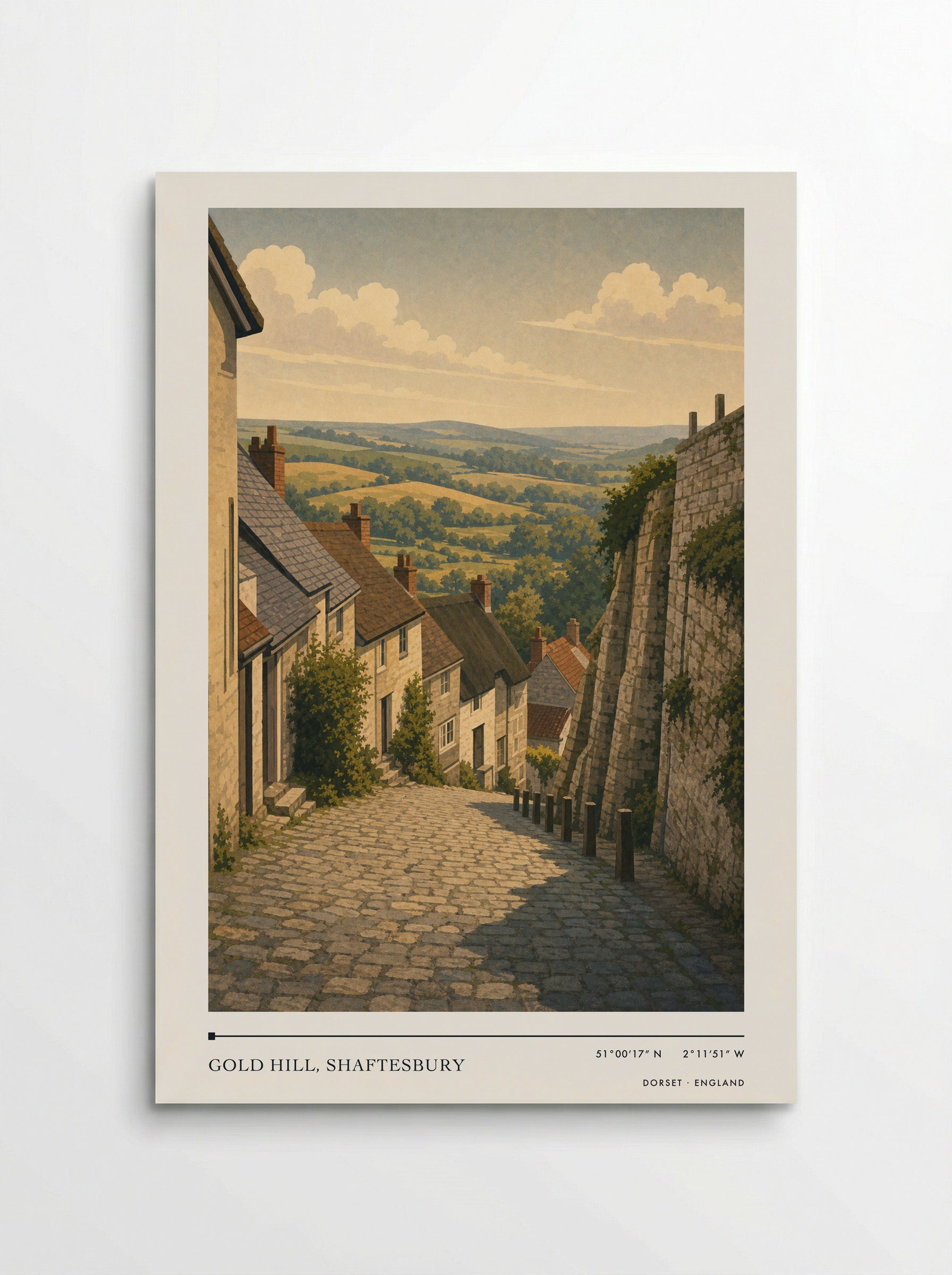 Gold Hill, Shaftesbury Dorset England Travel Poster - Poster