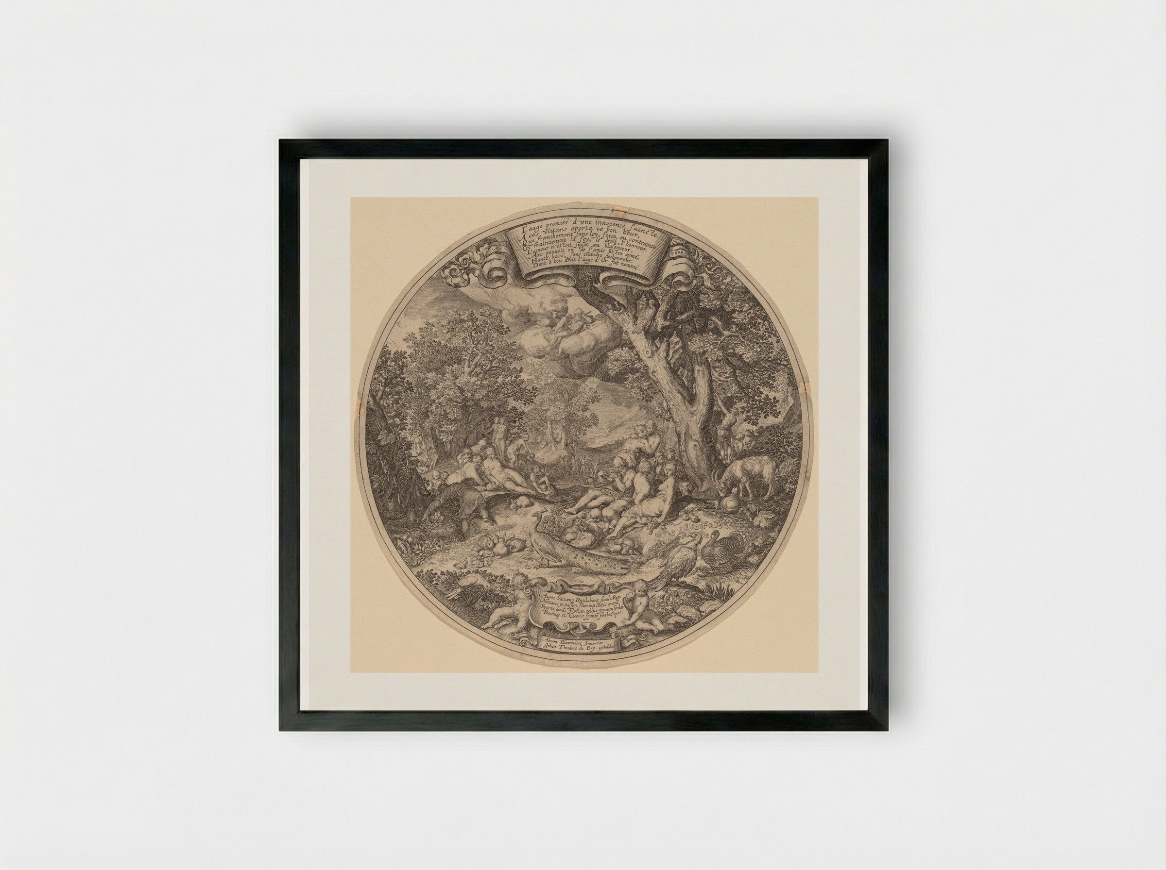 Golden Age - Johann Theodor de Bry - Framed Print Black