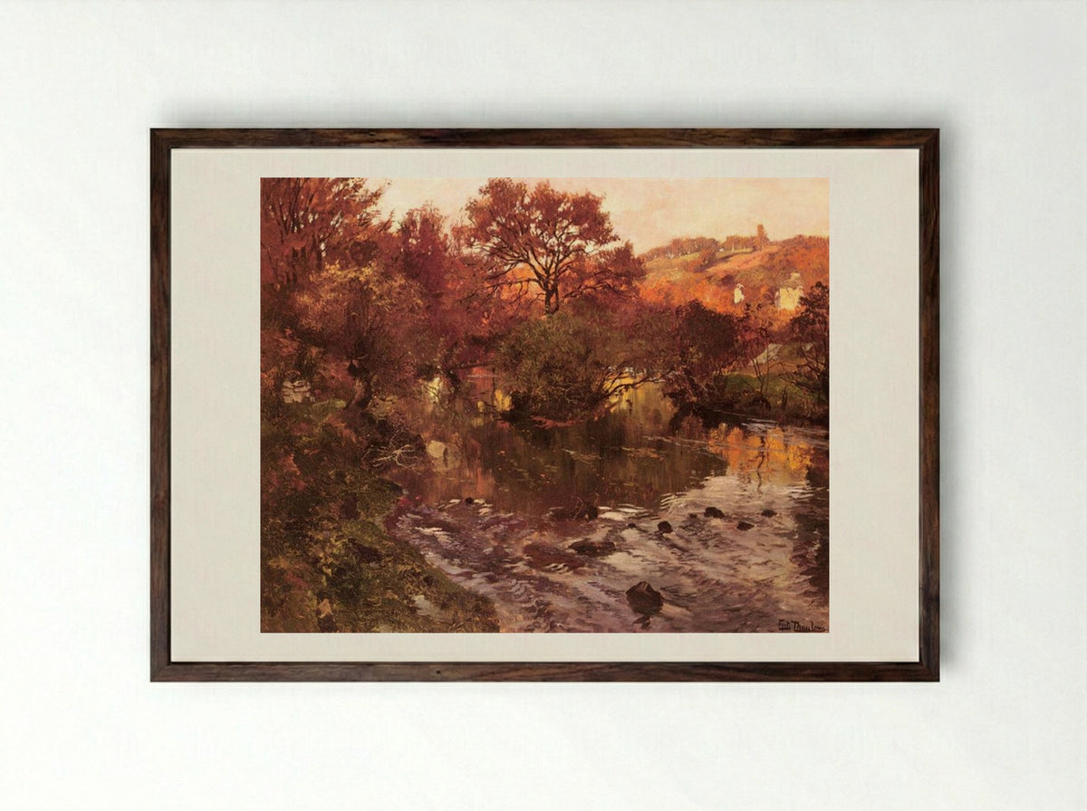 Golden Autumn, Brittany - Frits Thaulow - Framed Print Dark Wood
