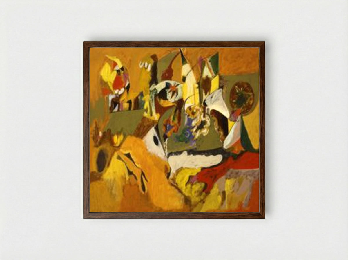Golden Brown Painting - Arshile Gorky - Framed Print Dark Wood