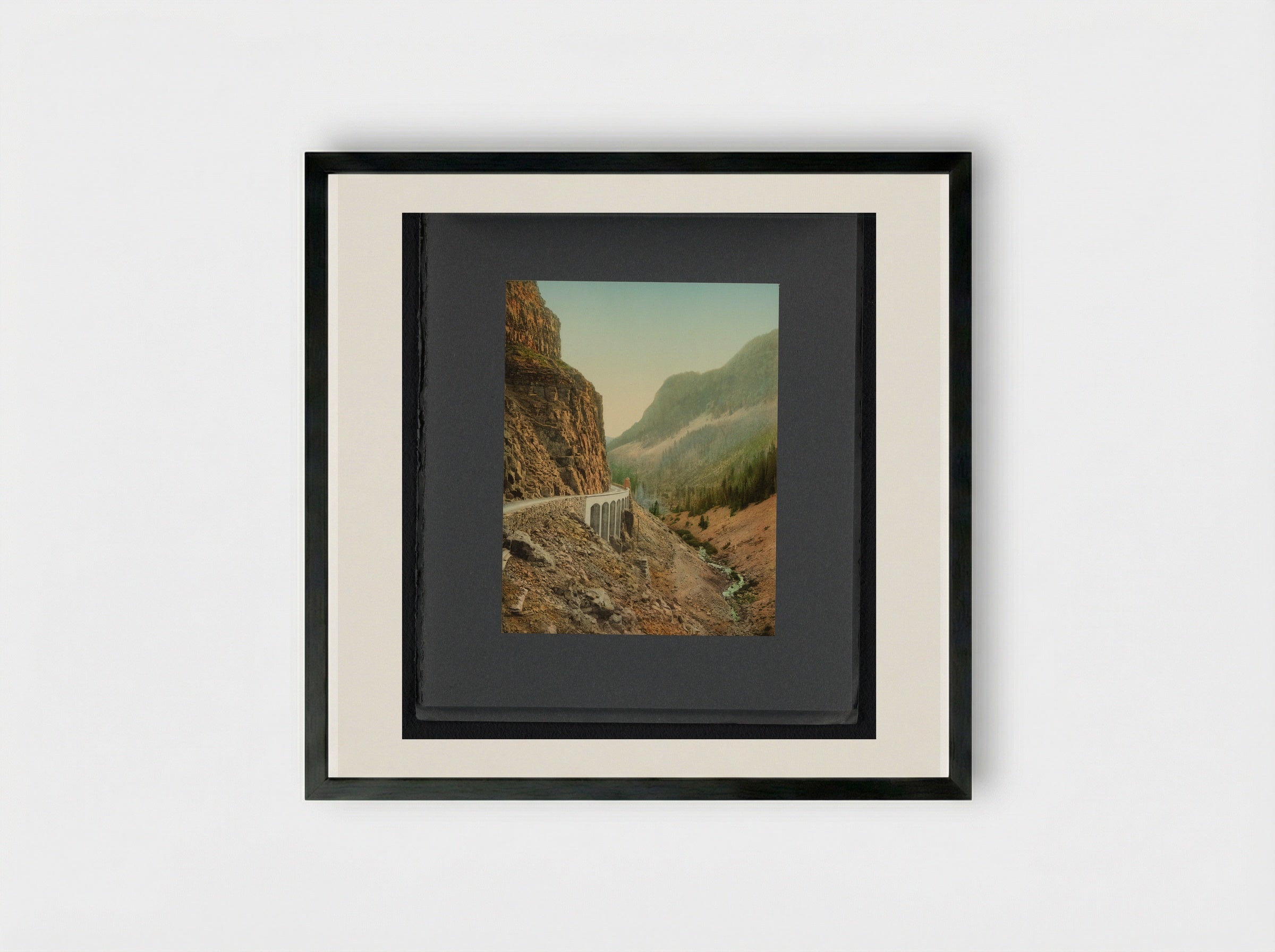 Golden Gate Viaduct, Yellowstone National Park - William Henry Jackson - Framed Print Black