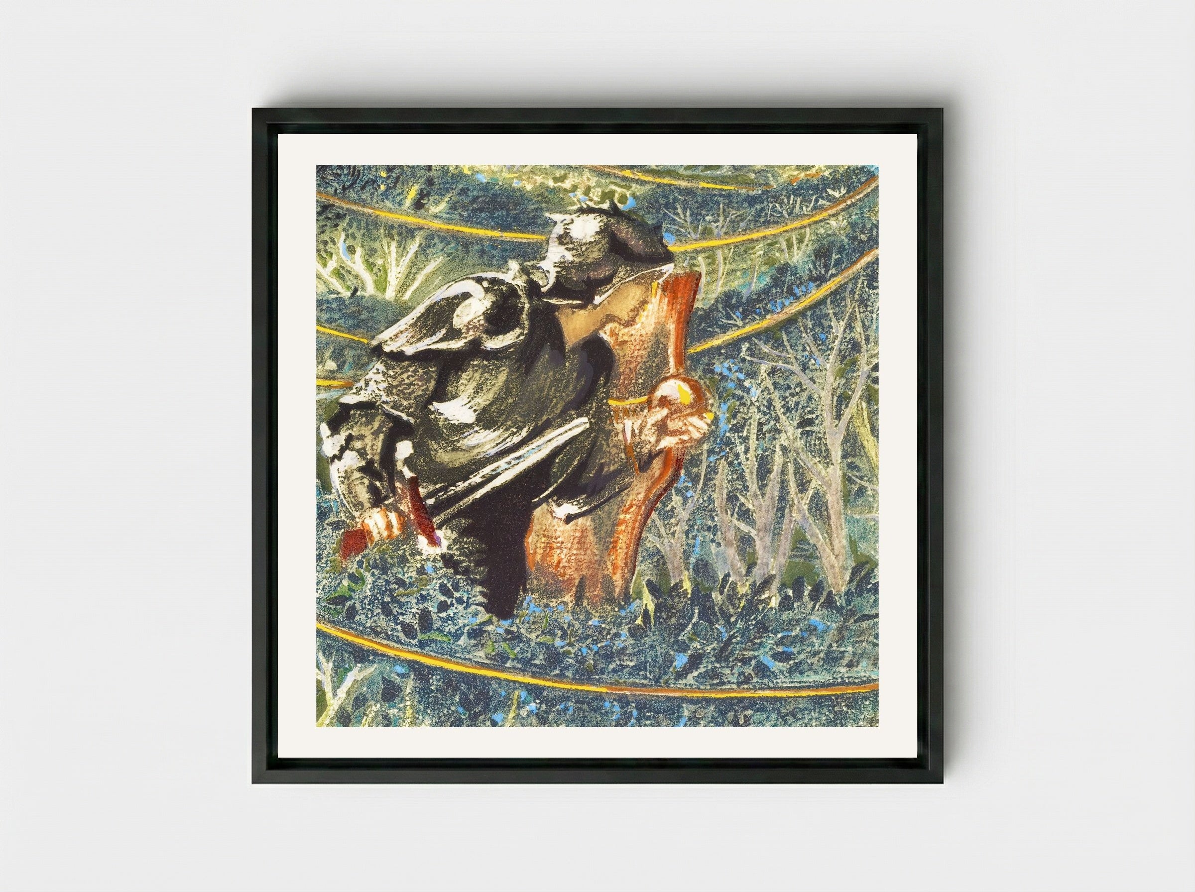 Golden Thread from The Flower Book - Edward Burne-Jones - Framed Canvas Black