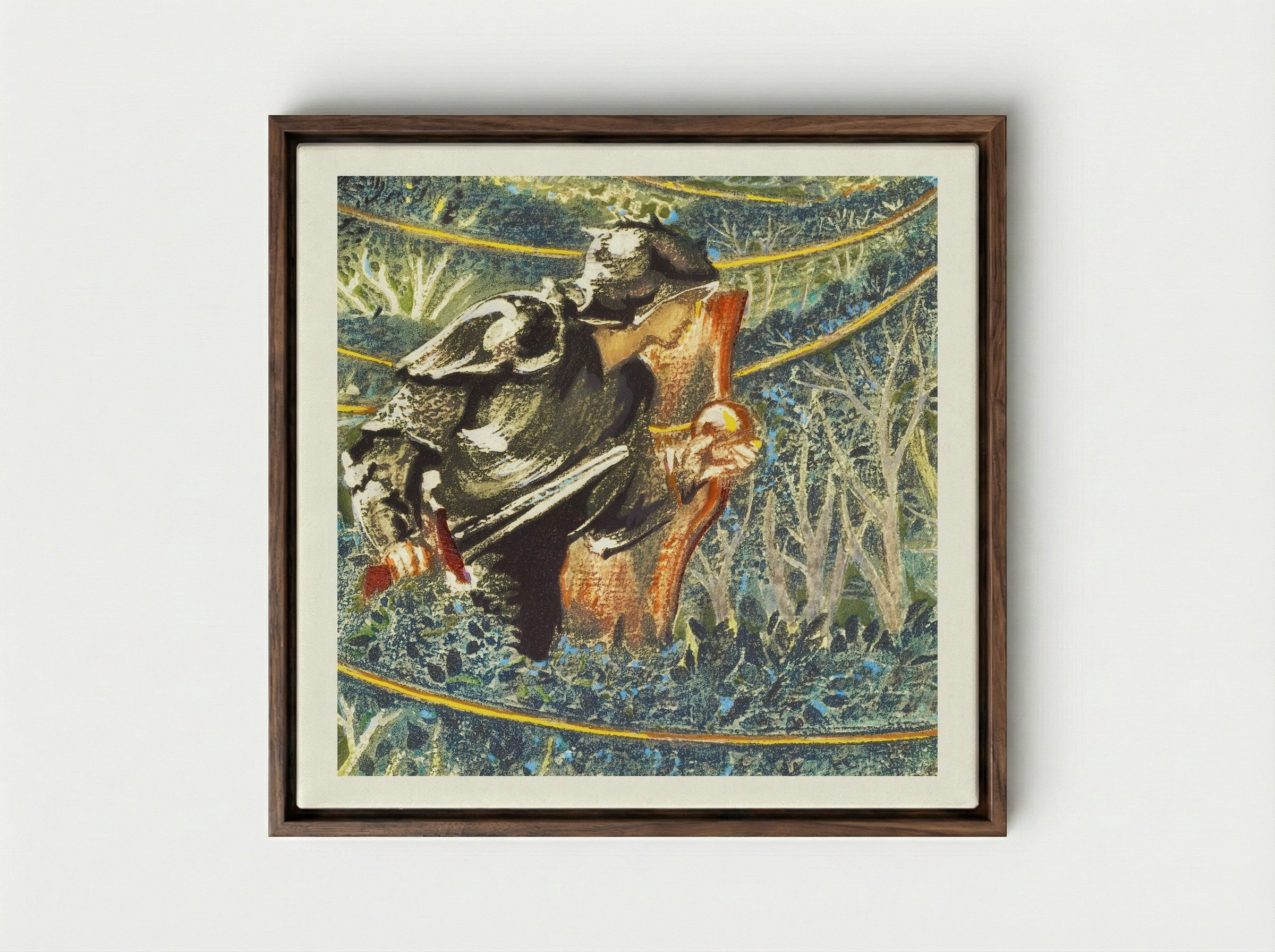 Golden Thread from The Flower Book - Edward Burne-Jones - Framed Canvas Dark Wood