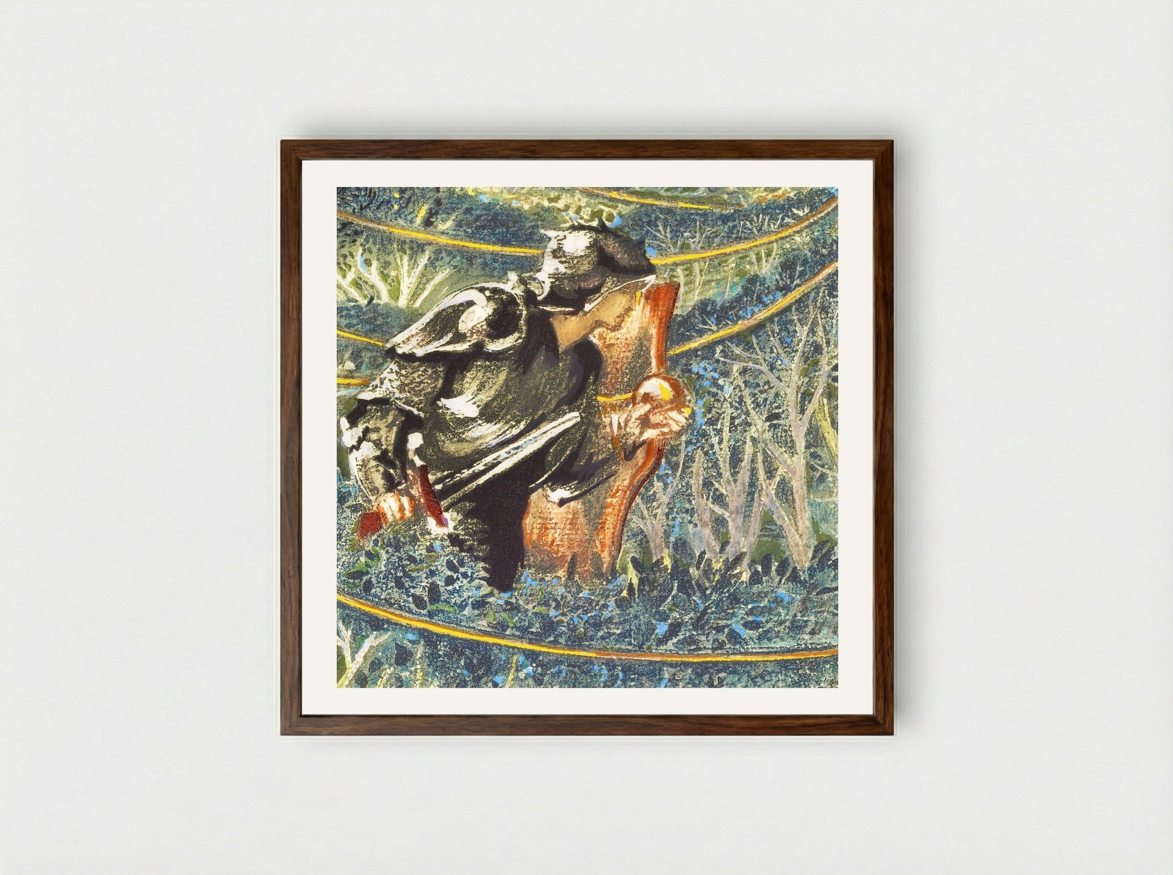 Golden Thread from The Flower Book - Edward Burne-Jones - Framed Print Dark Wood