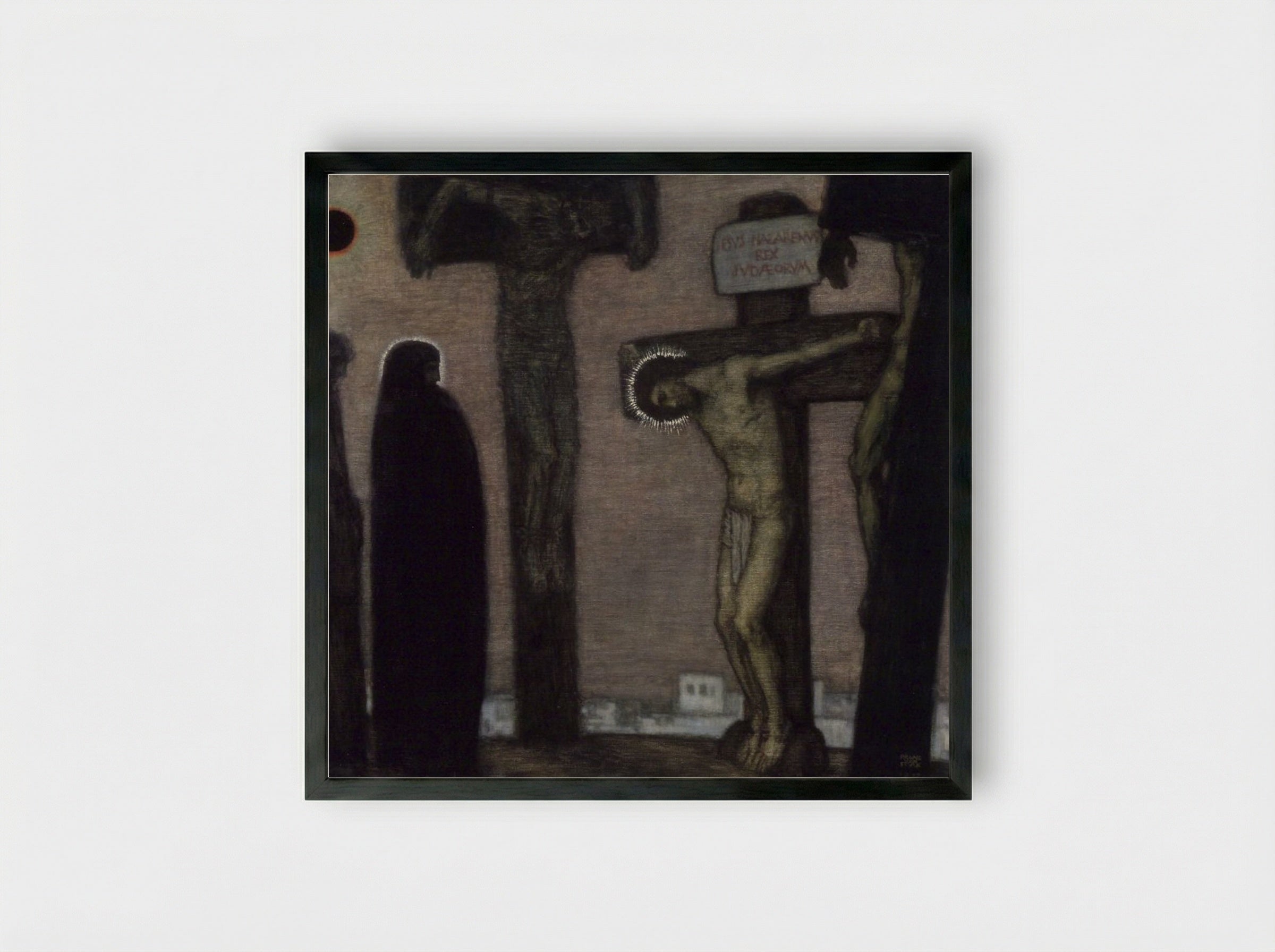 Golgotha - Franz von Stuck - Framed Print Black