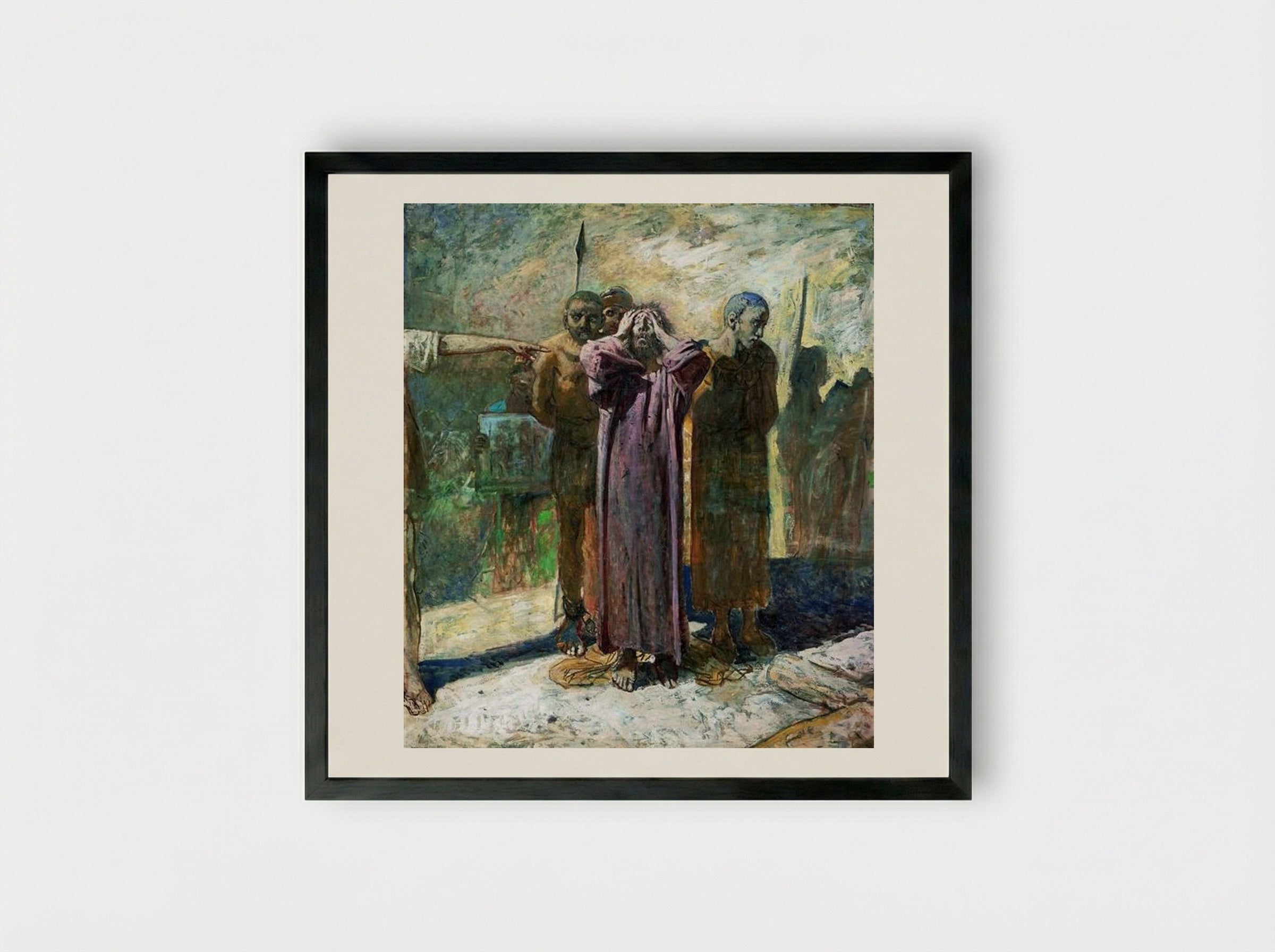 Golgotha - Nikolai Ge - Framed Print Black