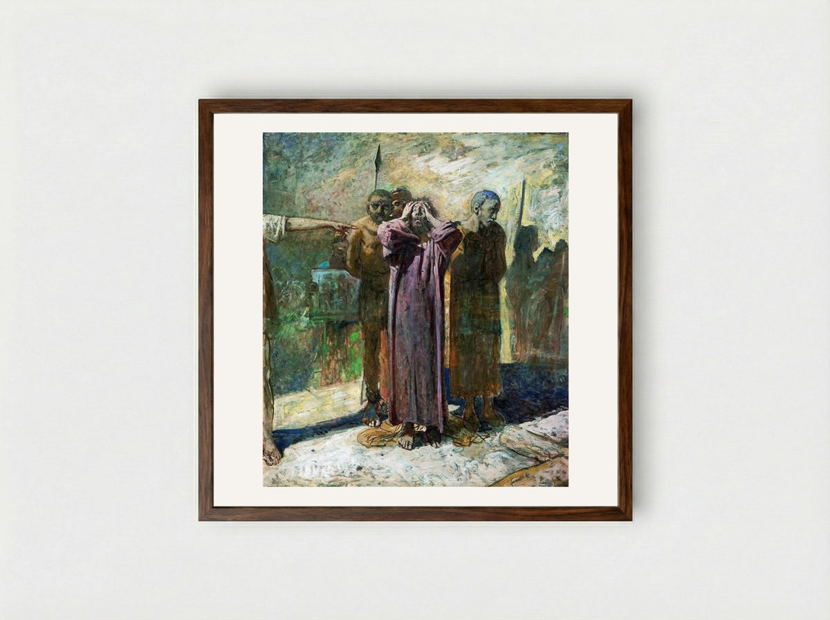 Golgotha - Nikolai Ge - Framed Print Dark Wood