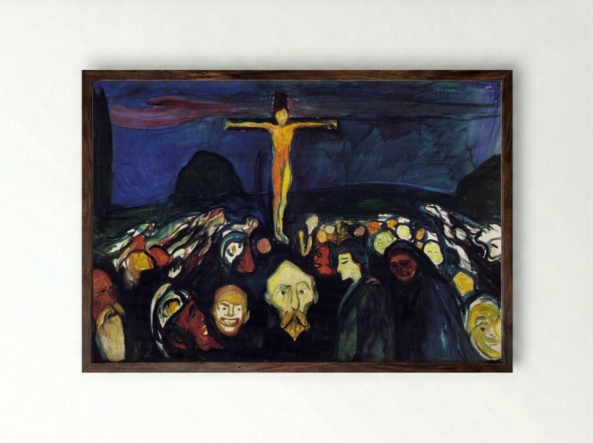 Golgotha - Edvard Munch - Framed Print Dark Wood
