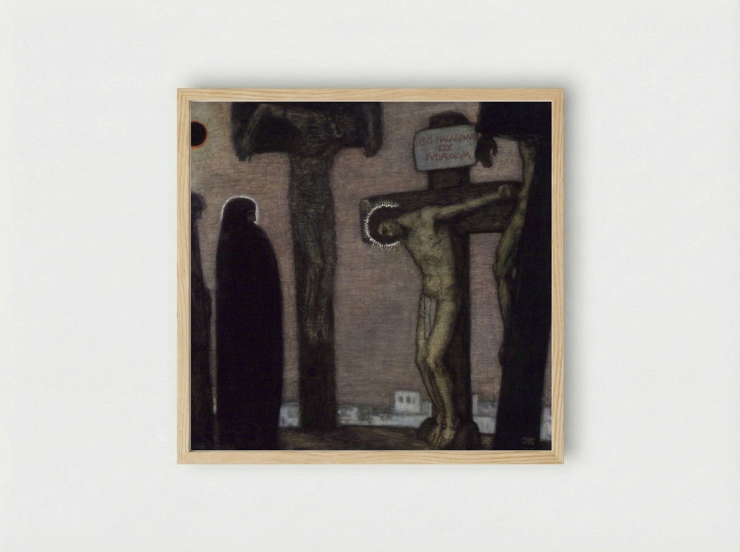 Golgotha - Franz von Stuck - Framed Print Wood