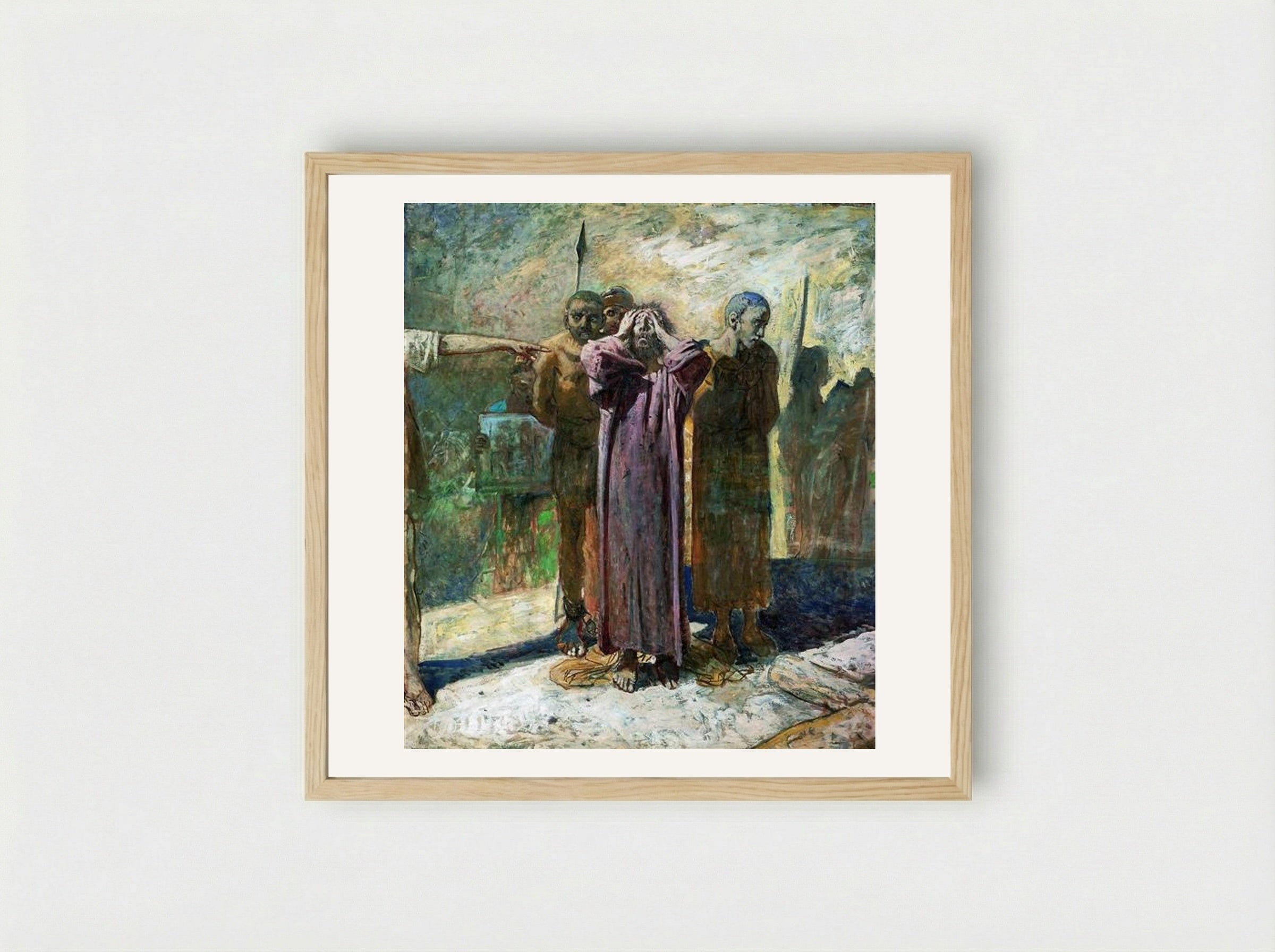Golgotha - Nikolai Ge - Framed Print Wood