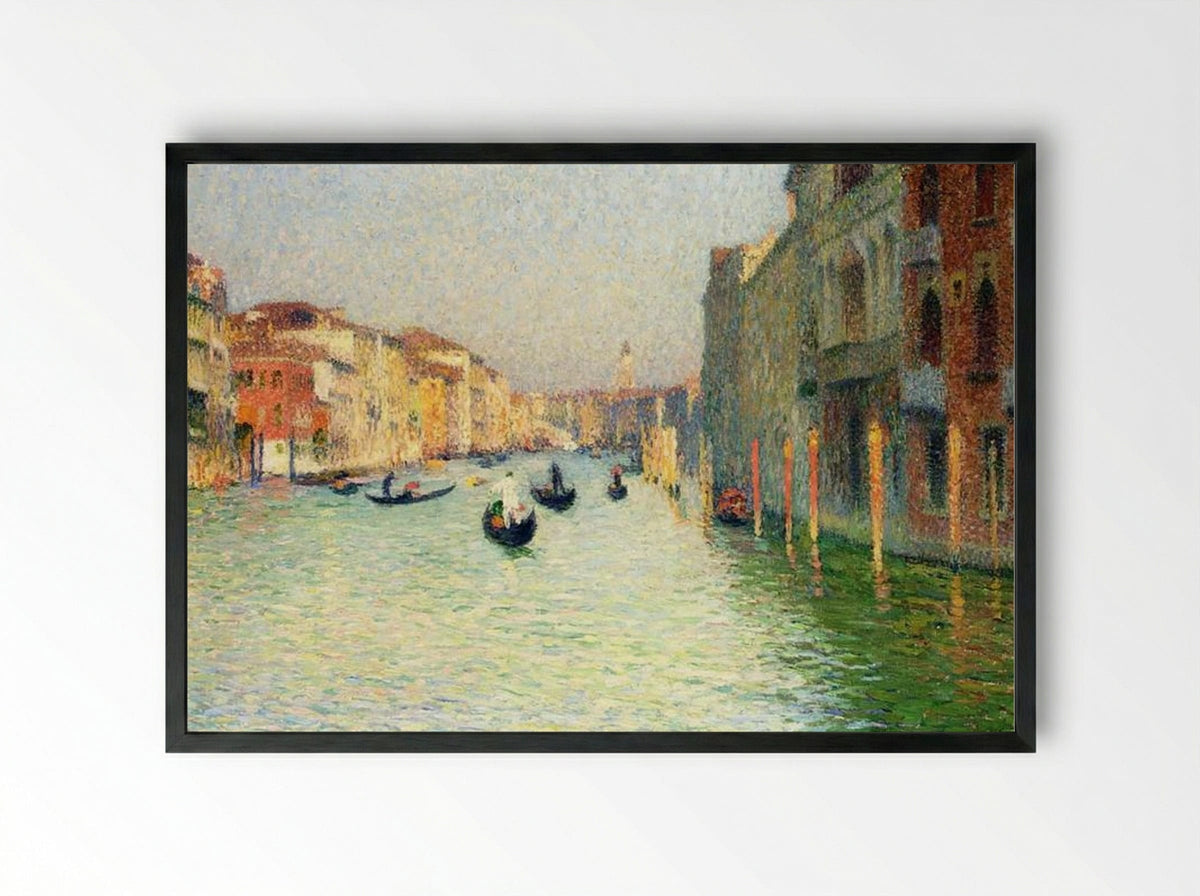 Gondolas in Venice - Henri Martin - Framed Print Black