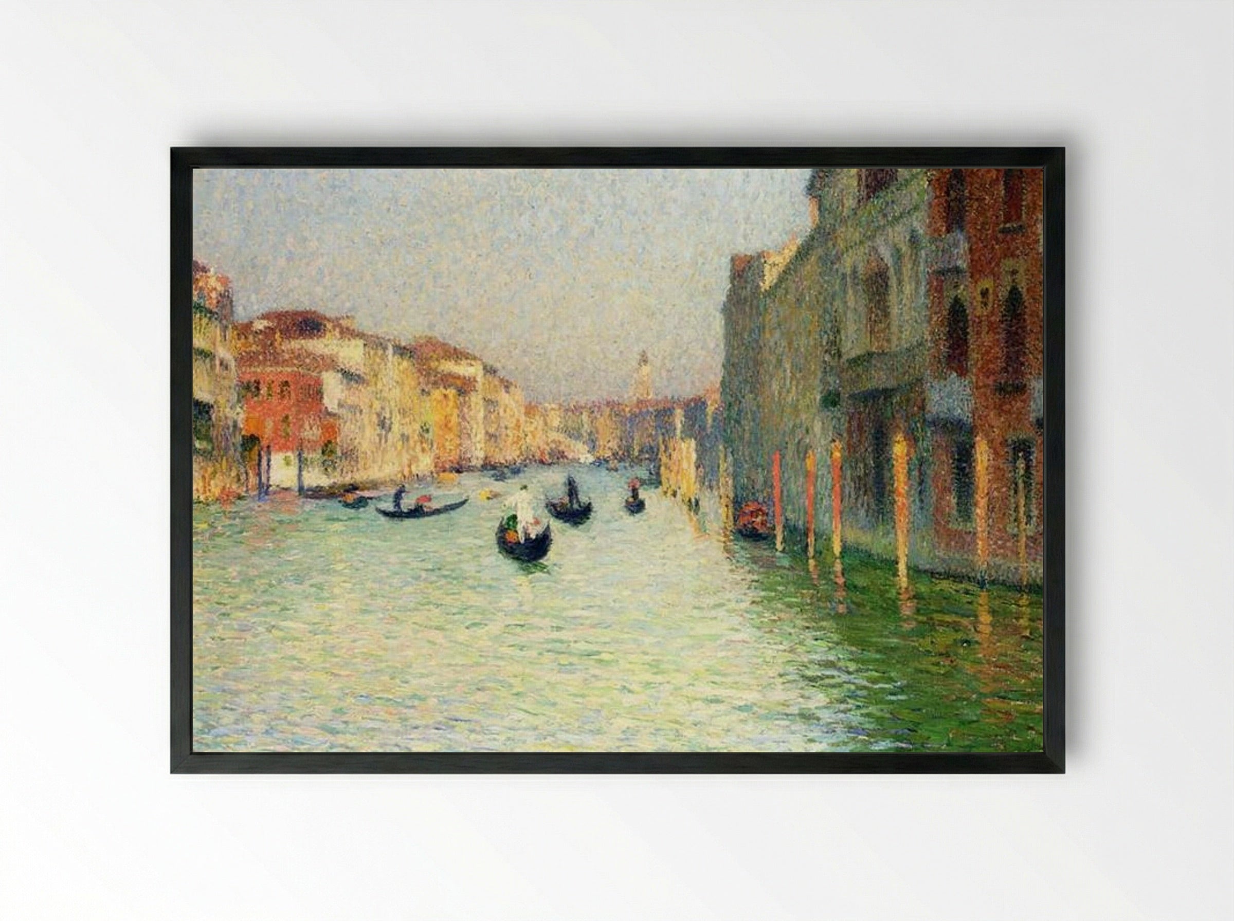 Gondolas in Venice - Henri Martin - Framed Print Black