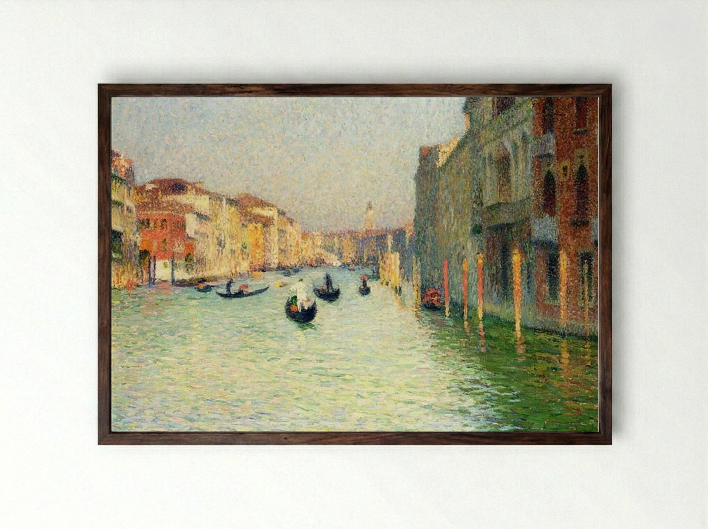 Gondolas in Venice - Henri Martin - Framed Print Dark Wood