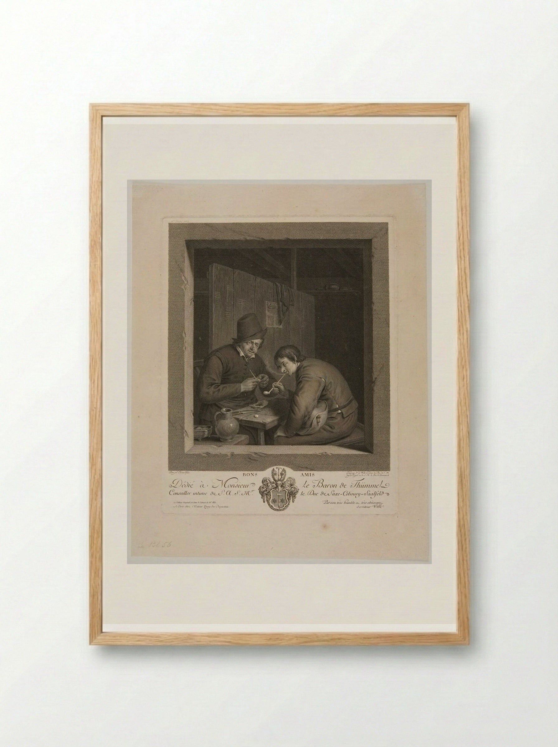 Good Friends - Johann Georg Wille - Framed Print Wood