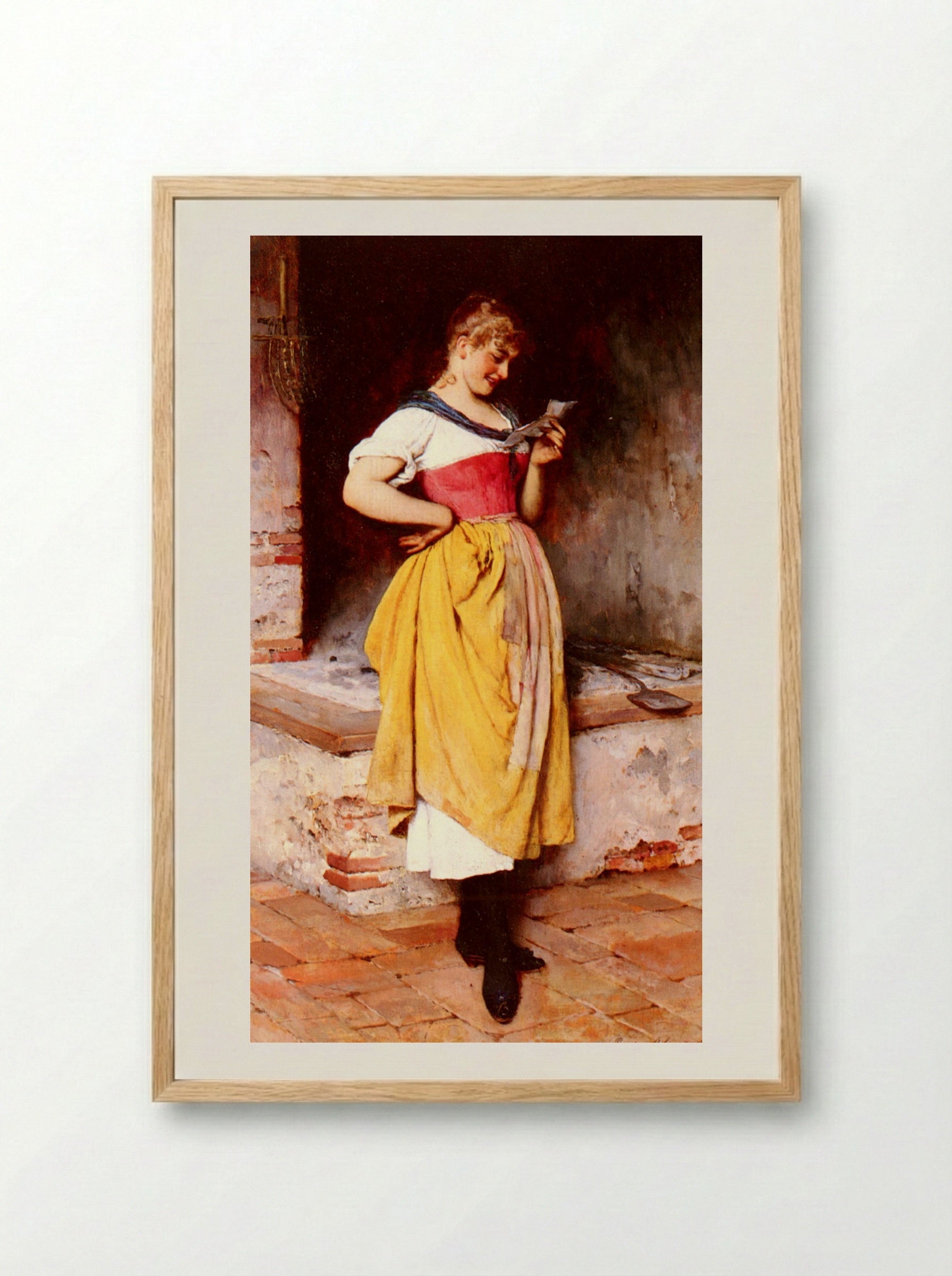 Good News - Eugene de Blaas - Framed Print Wood