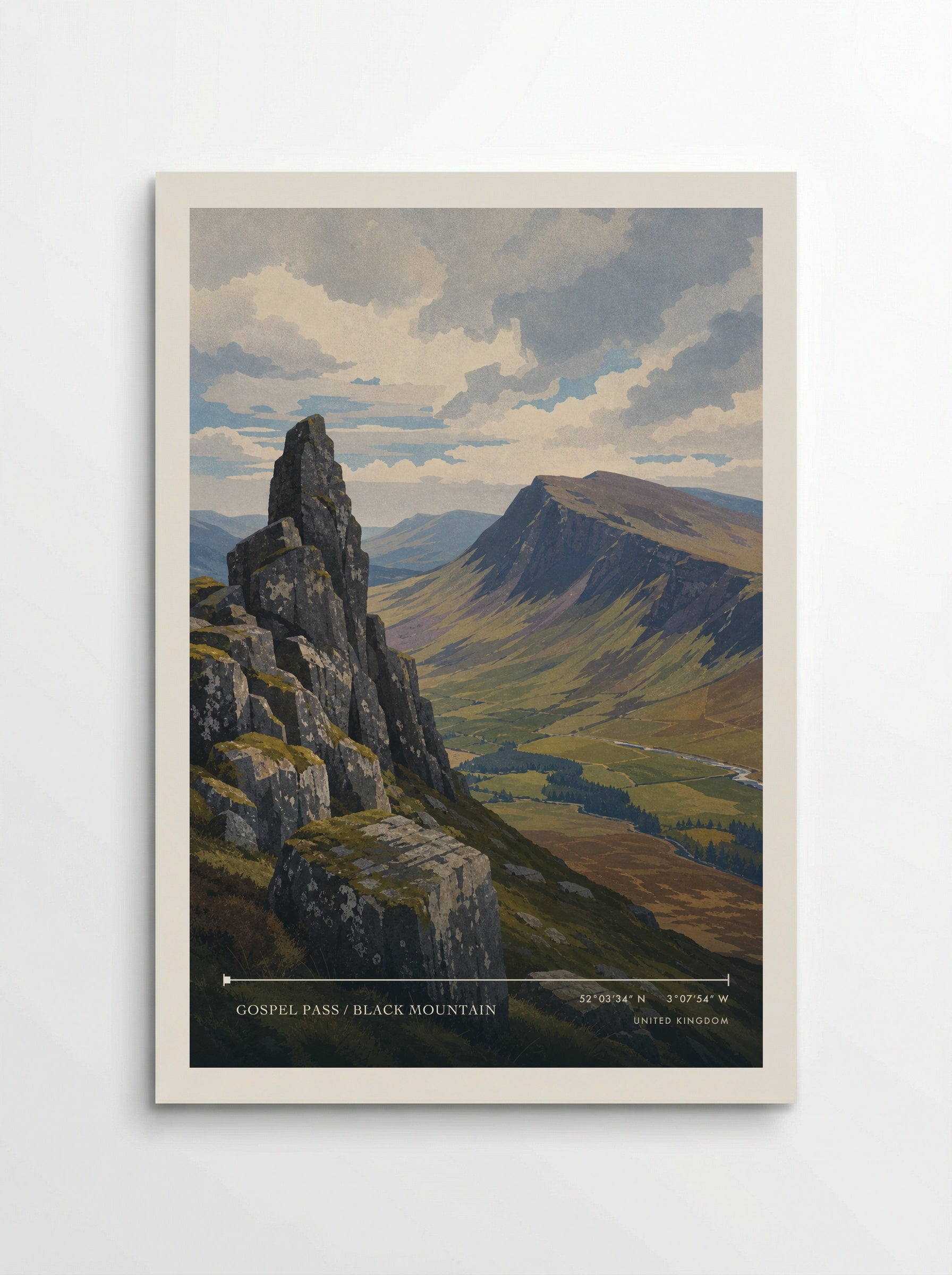 Gospel Pass / Black Mountain United Kingdom Travel Poster - Poster