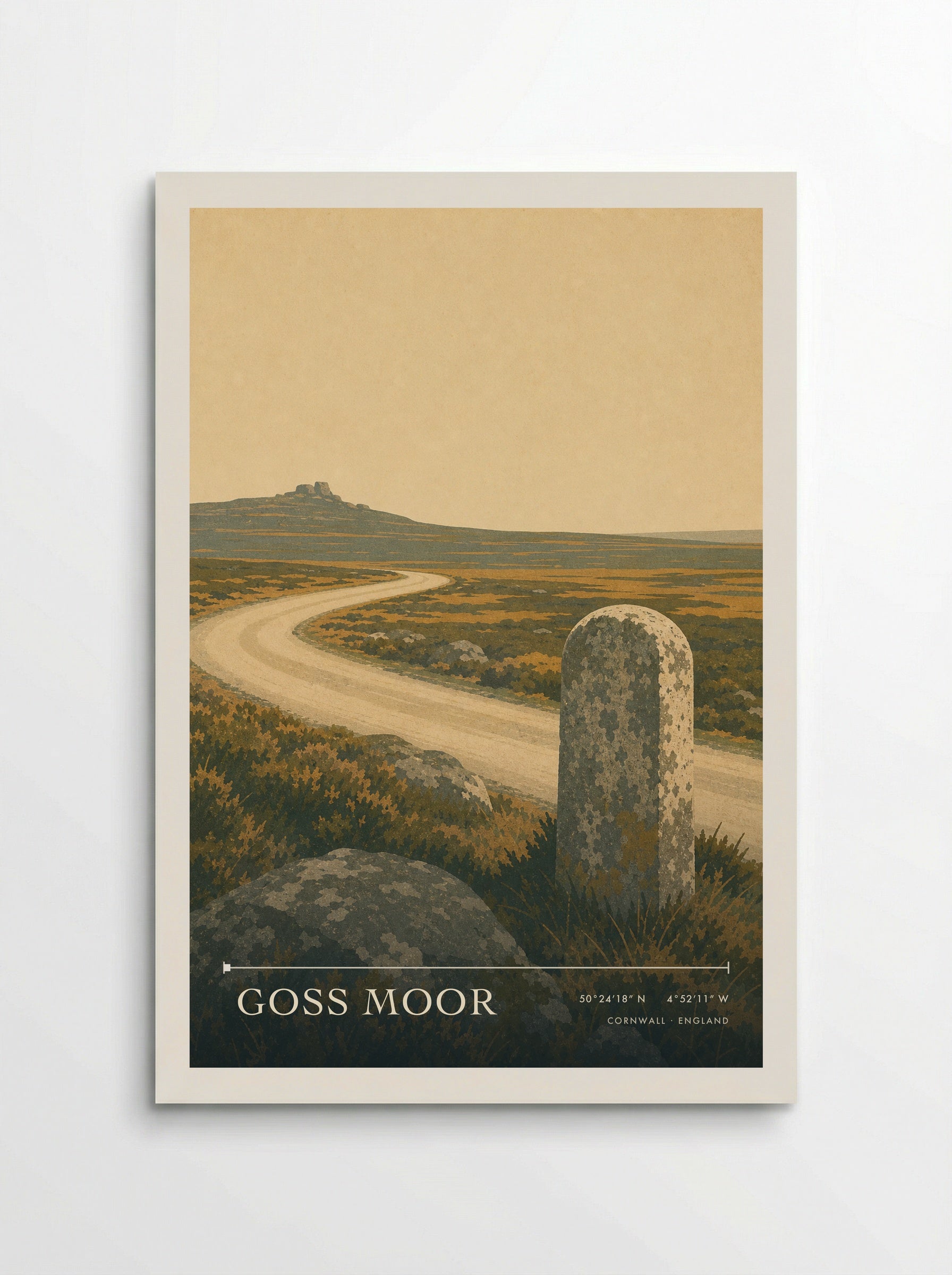Goss Moor Cornwall England Travel Poster - Poster