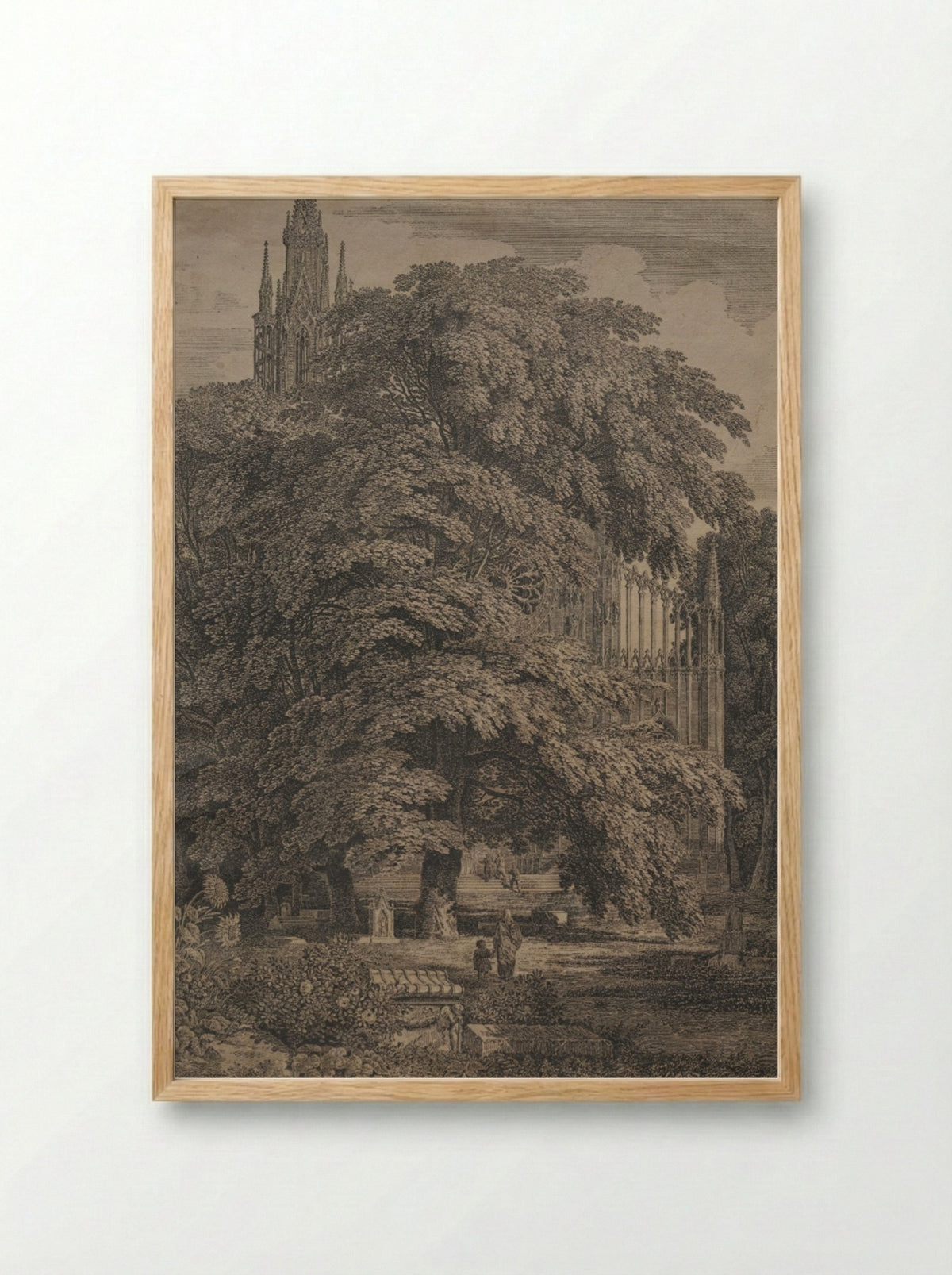 Gothic Church among Oaks - Karl Friedrich Schinkel - Framed Print Wood