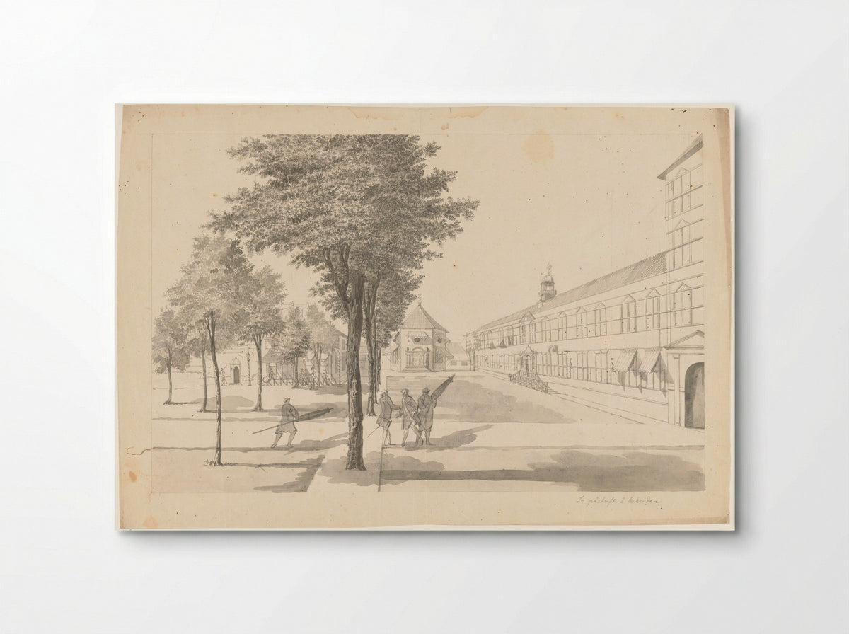 Gouvernement, kasteelkerk en dragonderwacht binnen het kasteel te Batavia - Jan Brandes - Poster