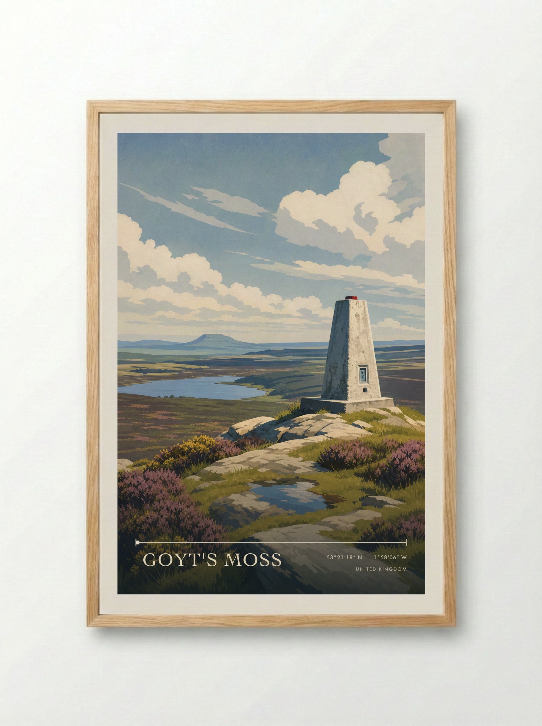 Goyt's Moss United Kingdom Travel Poster - Framed Print Wood