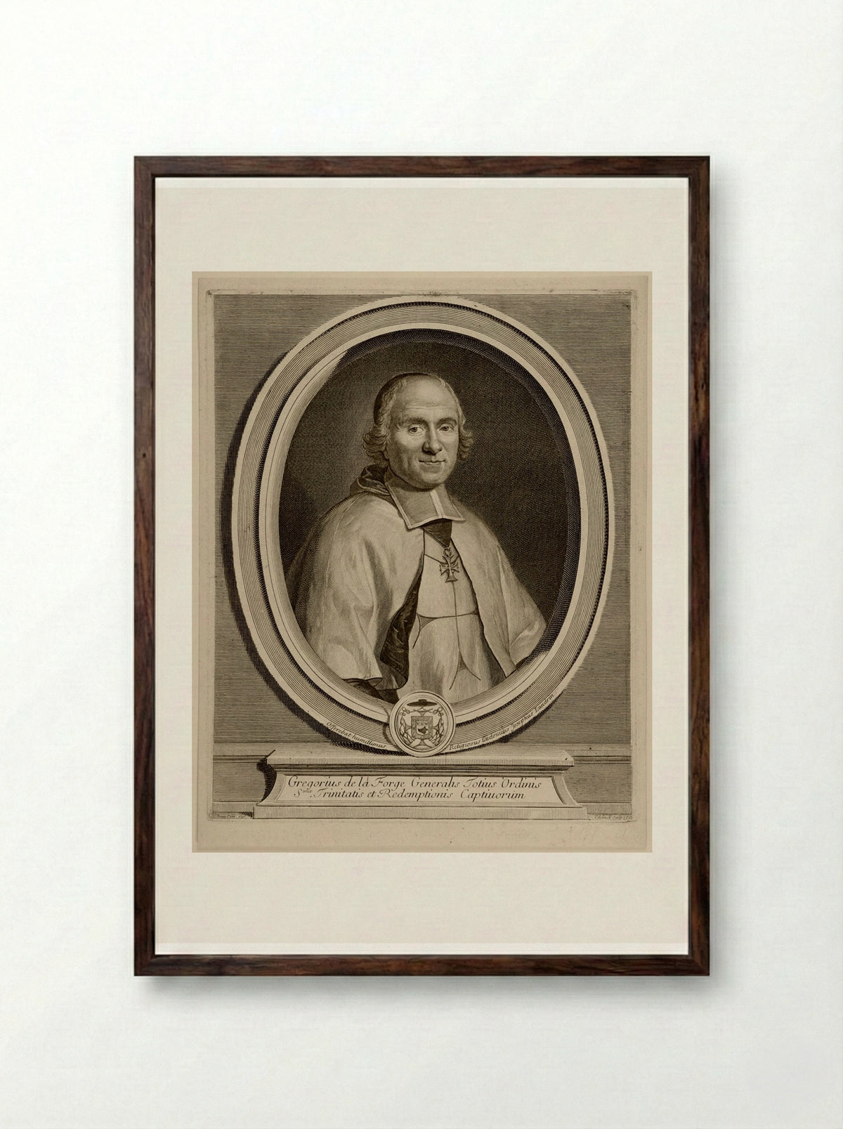Grégoire de la Forge - Gérard Edelinck - Framed Print Dark Wood
