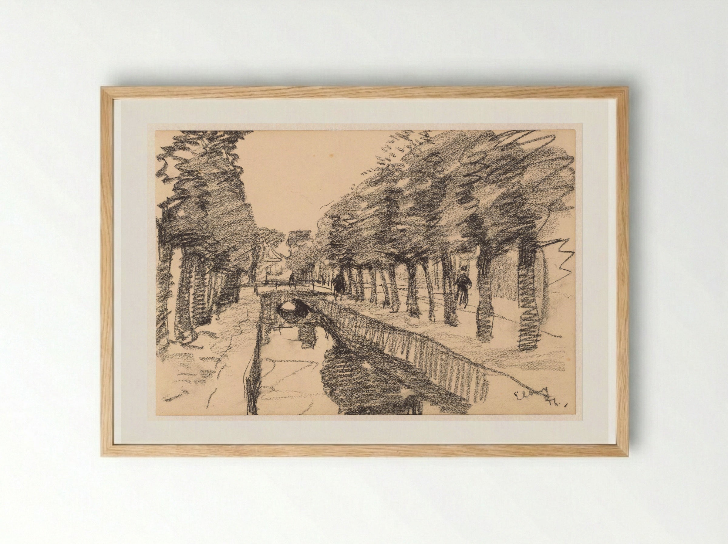 Grachtje in Elburg - Willem Bastiaan Tholen - Framed Print Wood