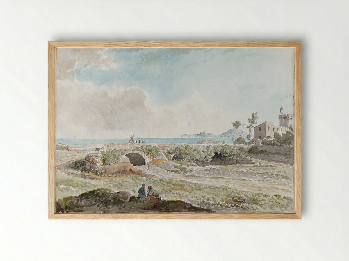 Graf van de Horatii aan de Via Appia - Carlo Labruzzi - Framed Print Wood