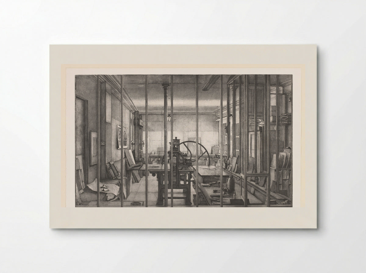 Grafisch atelier van René Tazé - Erik Desmazières - Poster