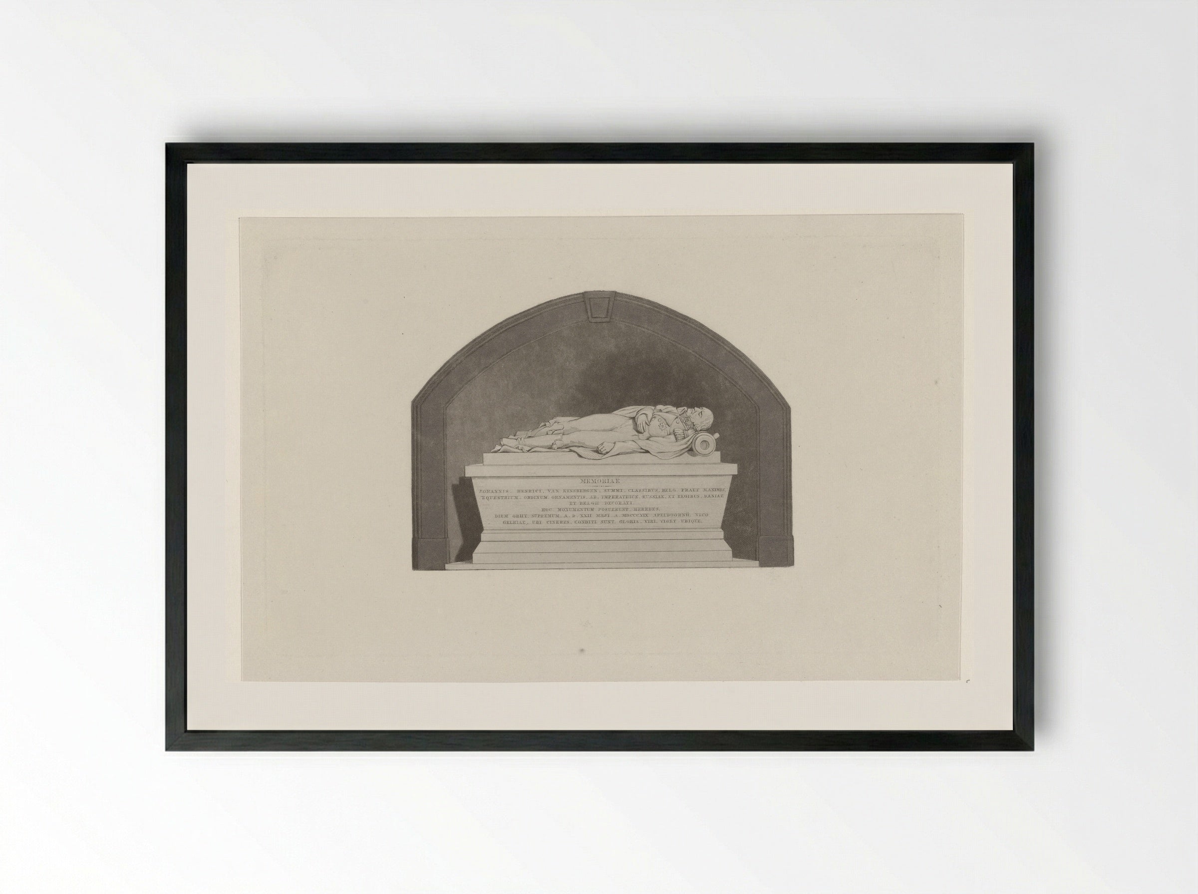 Grafmonument Jan Hendrik van Kinsbergen - Johannes Philippus Lange - Framed Print Black