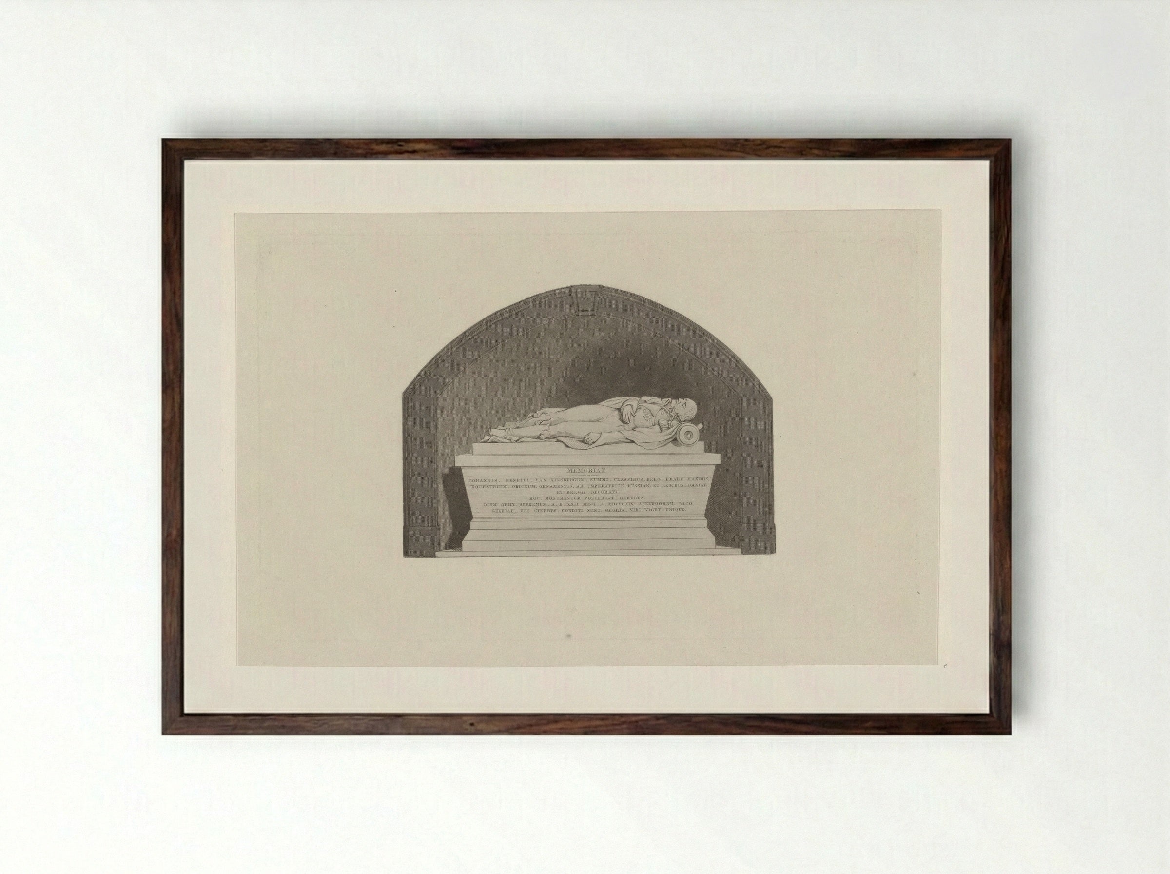 Grafmonument Jan Hendrik van Kinsbergen - Johannes Philippus Lange - Framed Print Dark Wood