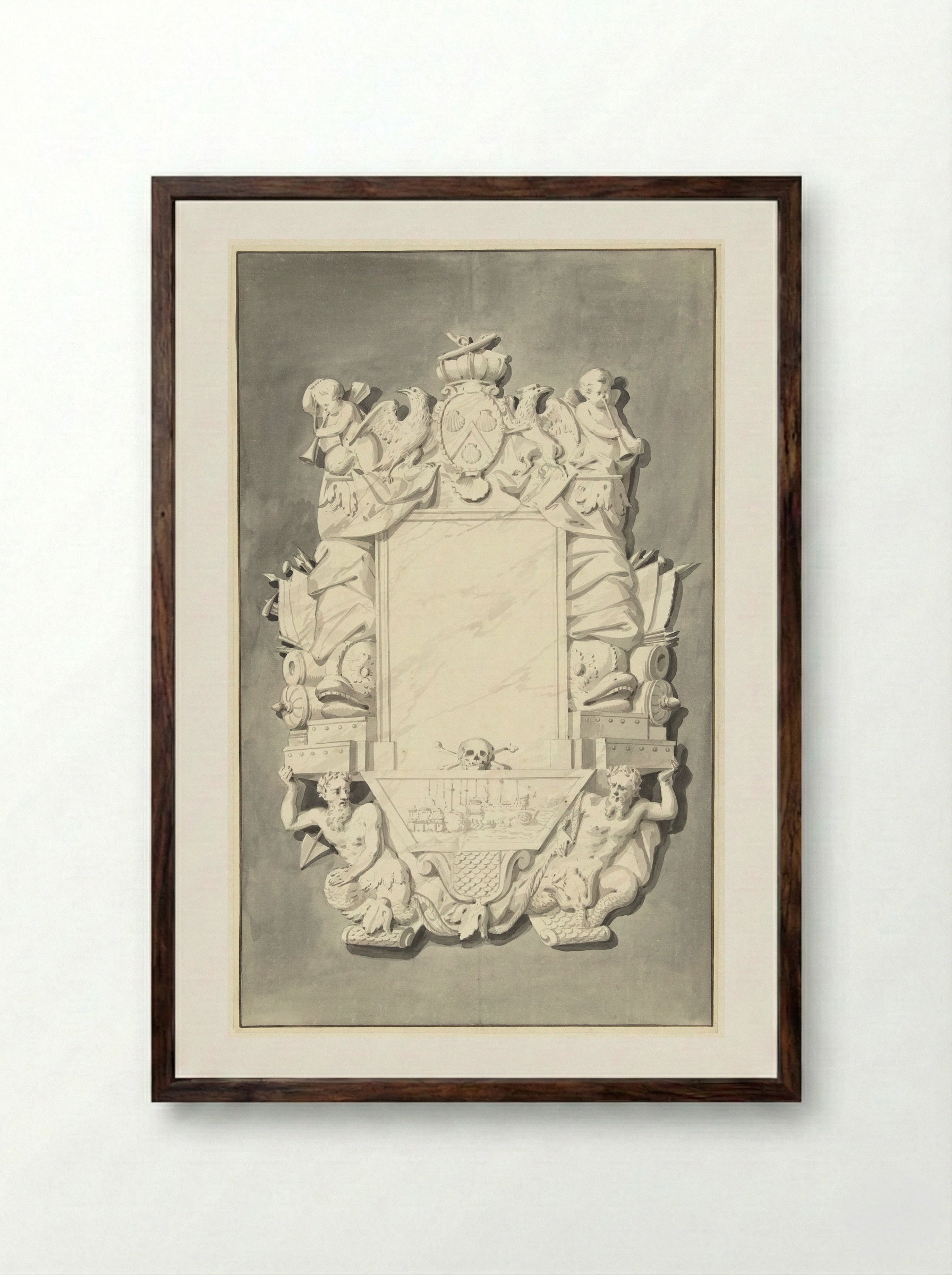 Grafmonument van Anthony Pieterson - Gerrit Lamberts - Framed Print Dark Wood